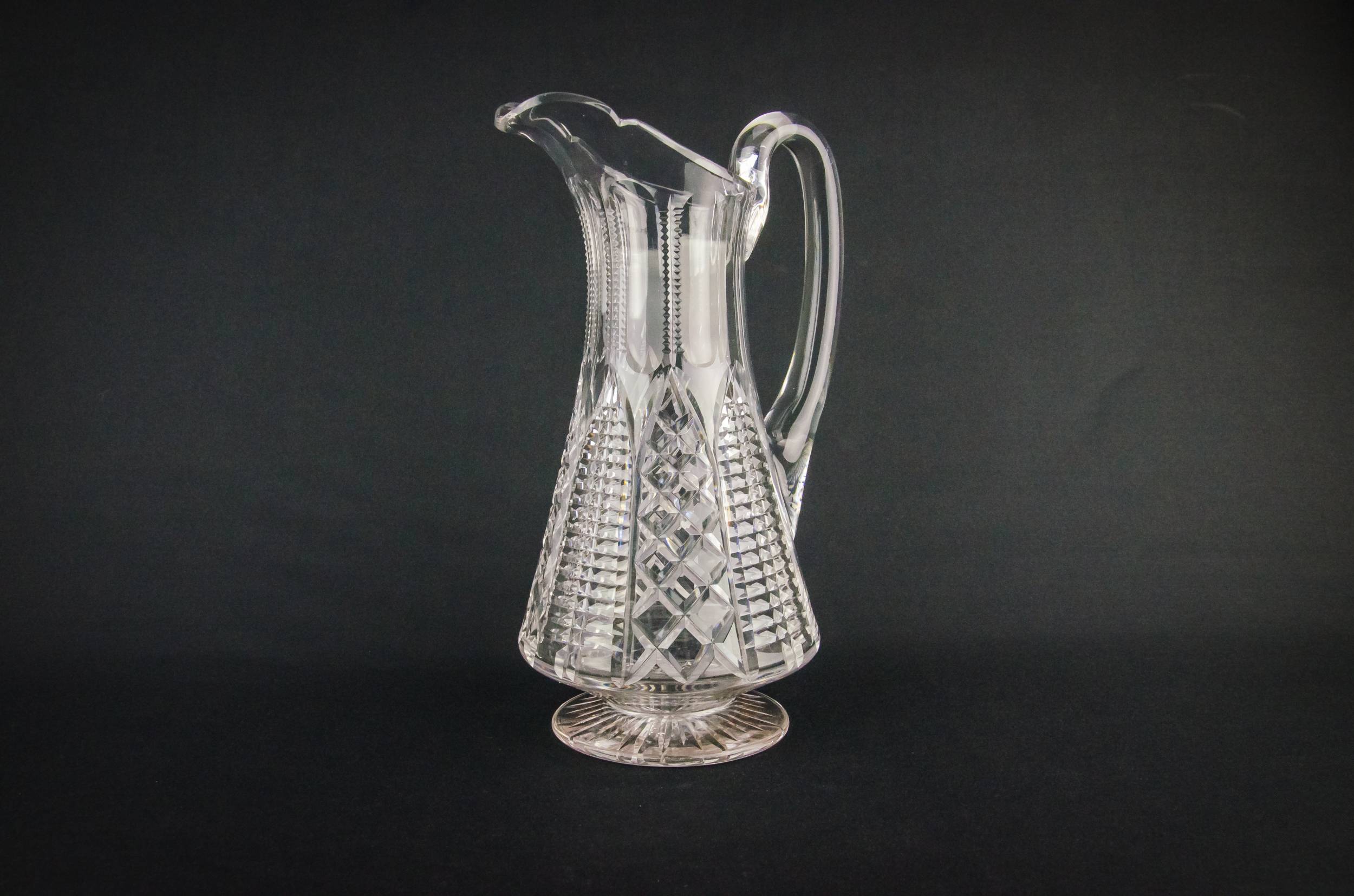 Spectacular Victorian Diamond — Crystal glass water jug