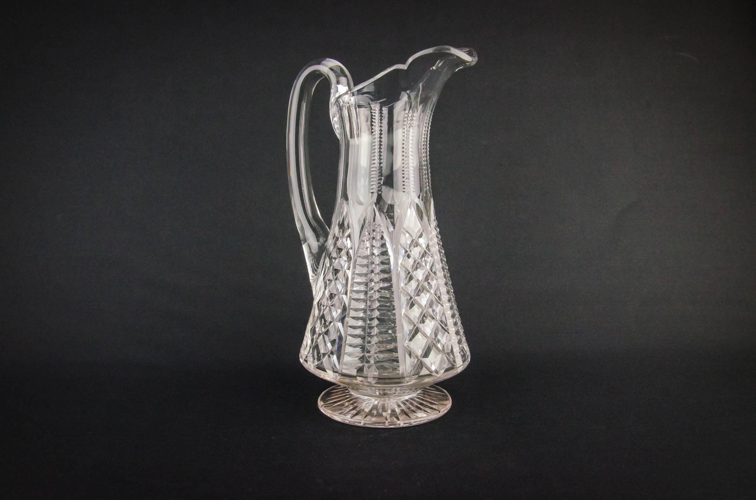 Spectacular Victorian Diamond — Crystal glass water jug 3