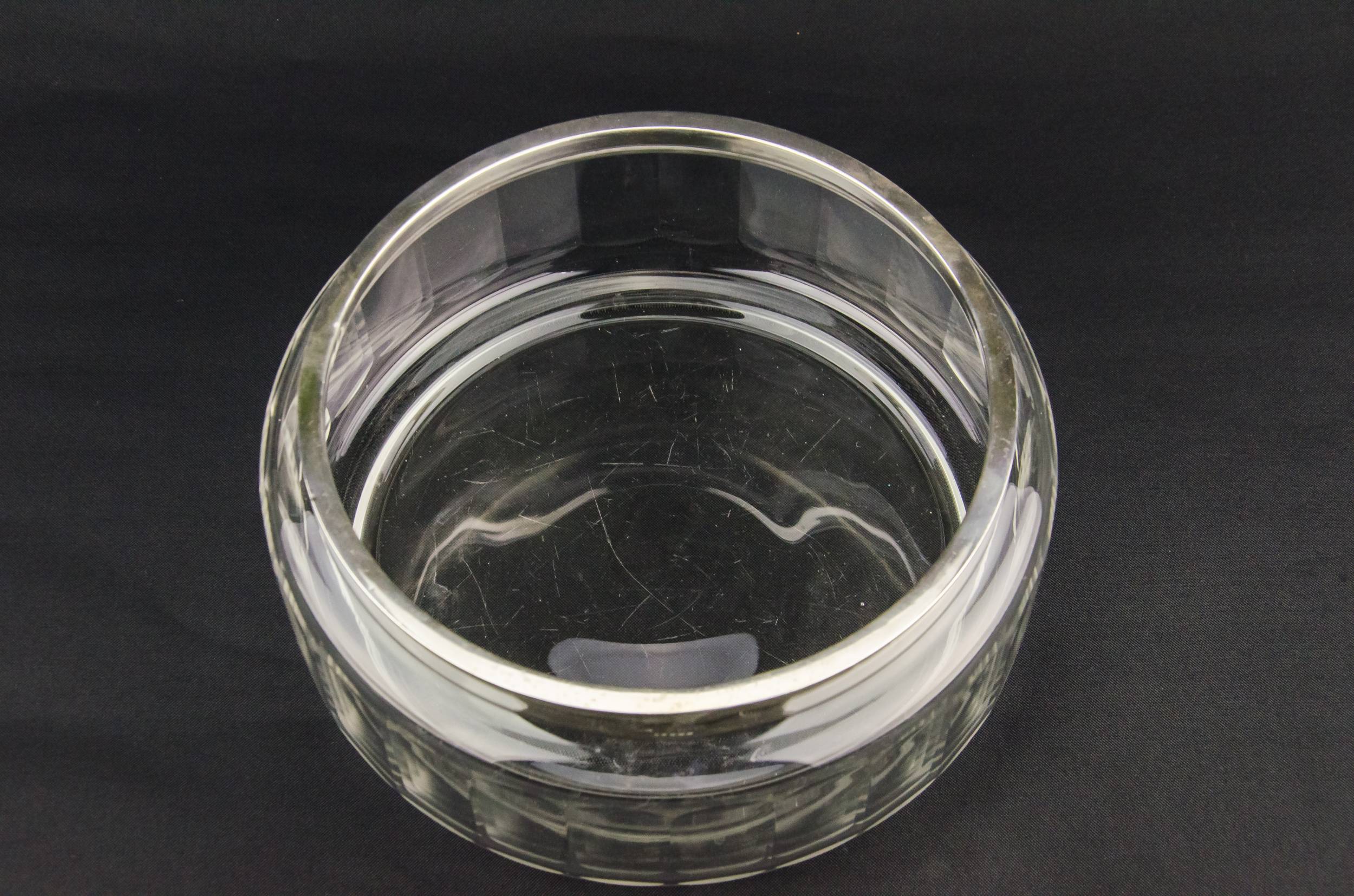 Crystal Antique Blown — Glass & silver salad bowl 1