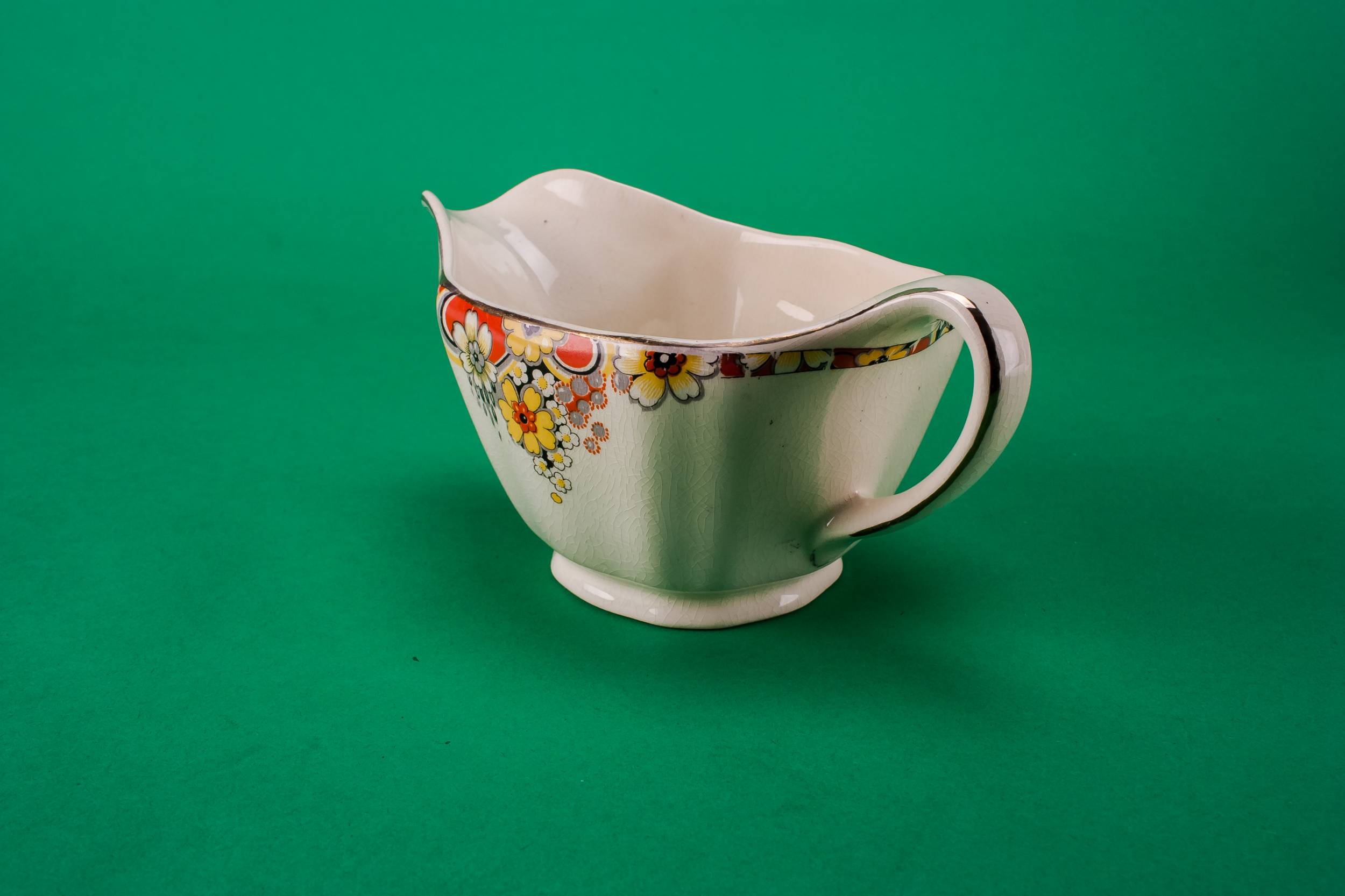 Vintage Pottery GRAVY — Art Deco pottery gravy boat 1