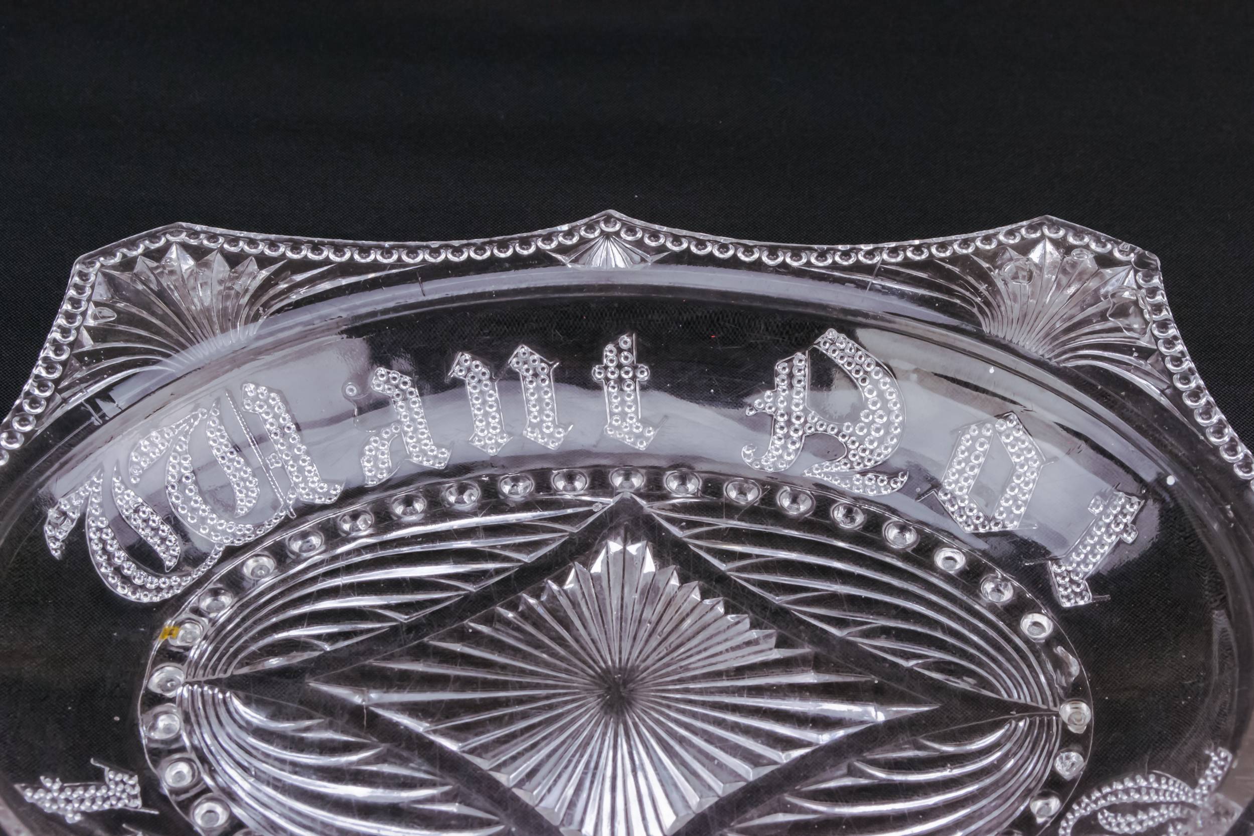 Antique Unusual Beaded — Pressed glass serving bowl 1
