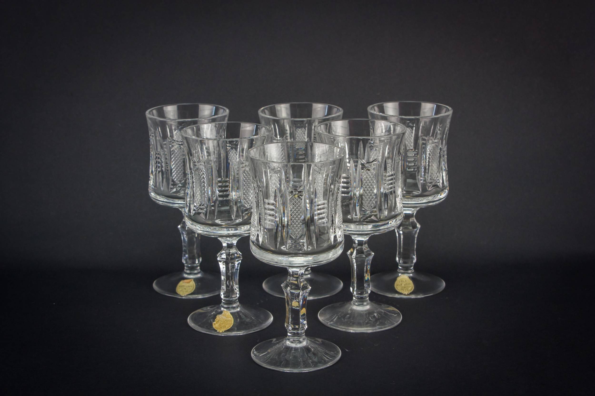 Retro Crystal Sherry — 6 stem port glasses