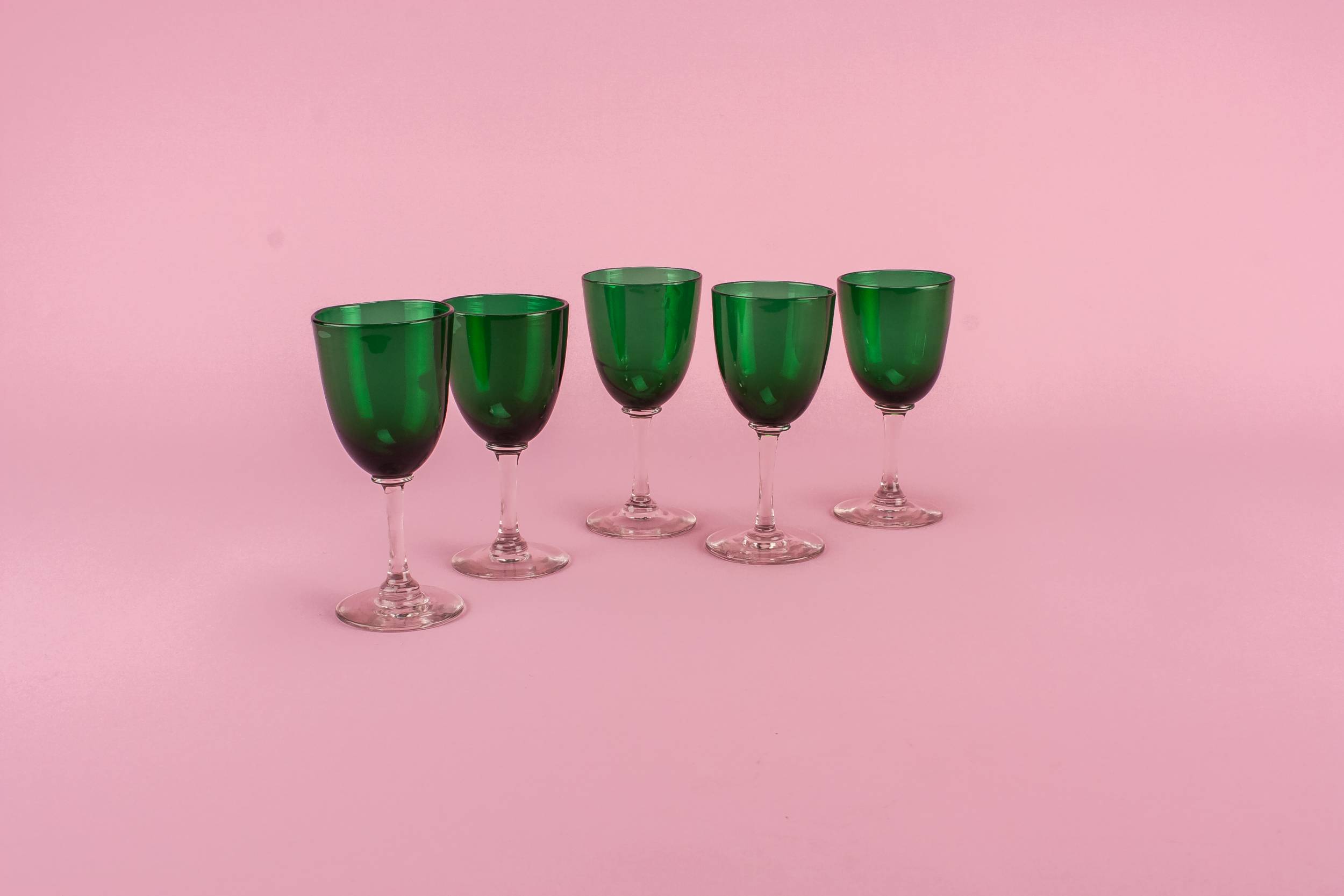 Green Antique 75Ml — 5 small wine glasses