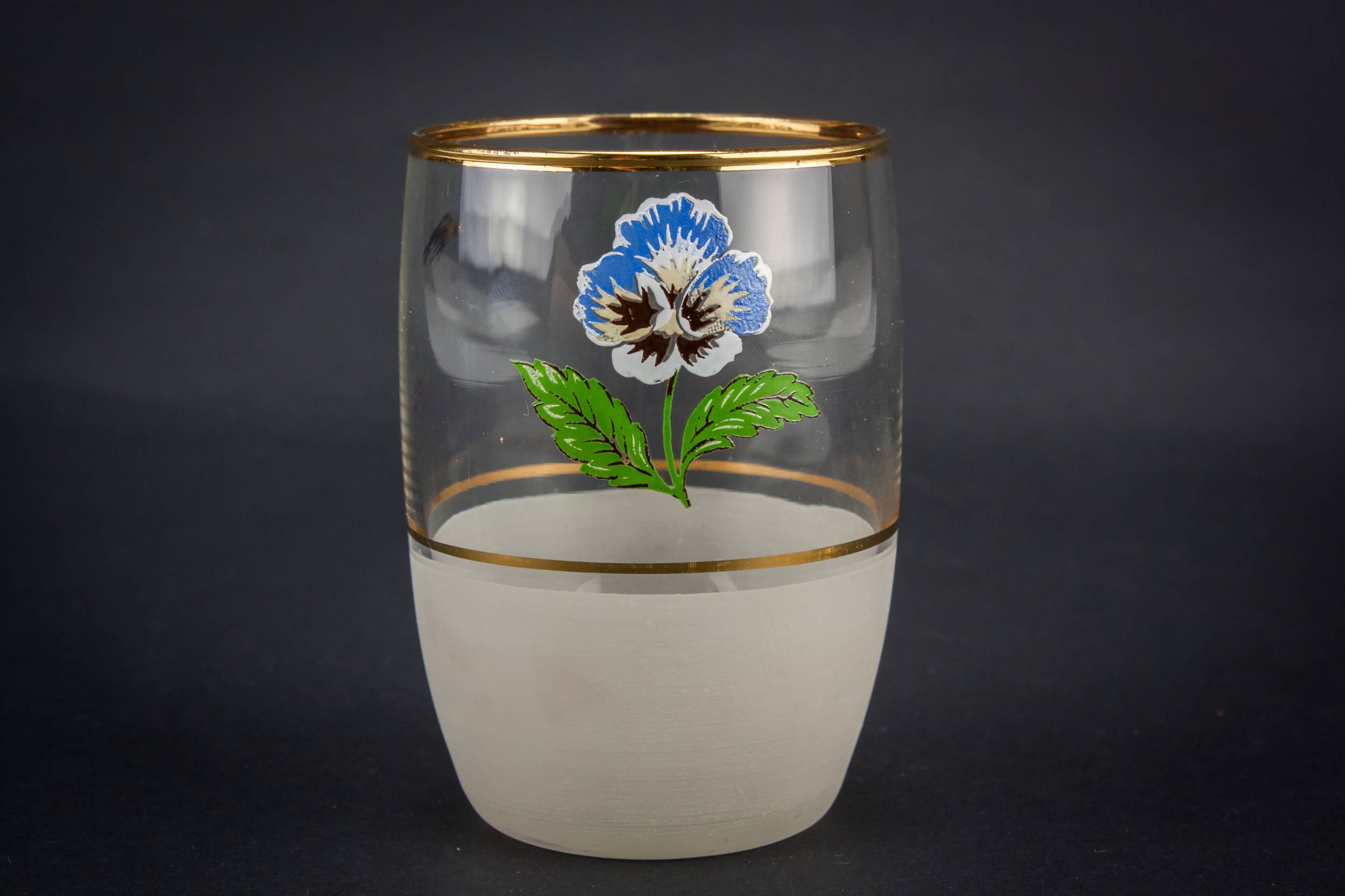 Mid-Century Modern Blown — 6 floral whisky glasses 1