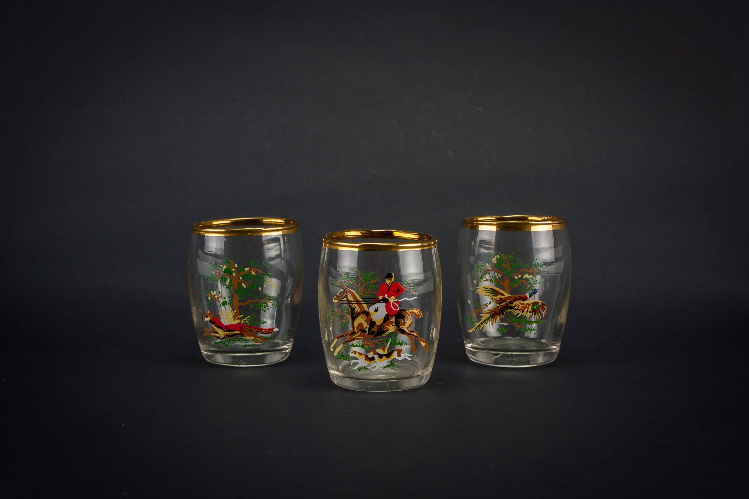 Blown Red Hunting — 3 tumbler shot glasses
