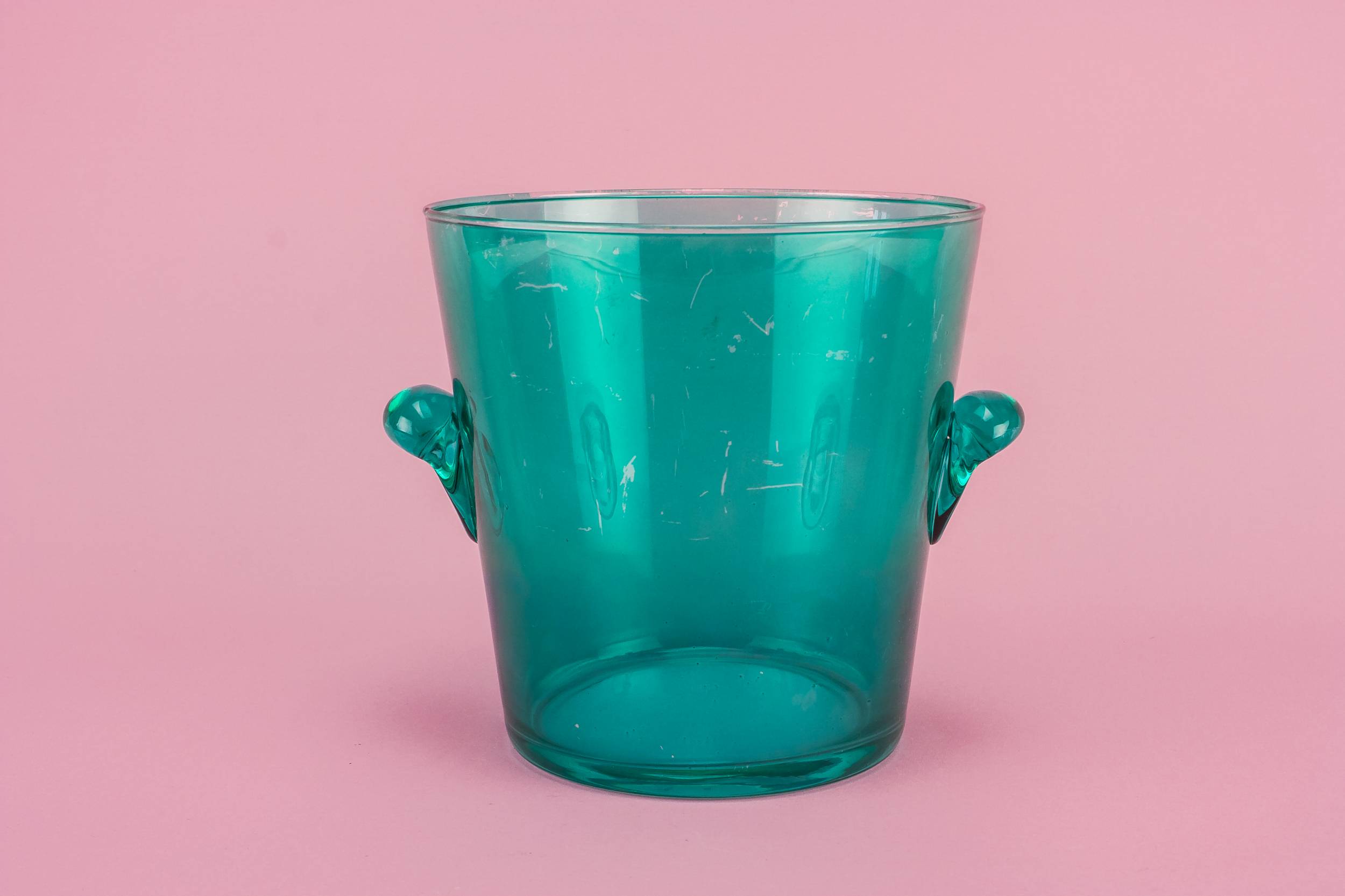 Green Vintage Glass — Green glass wine cooler