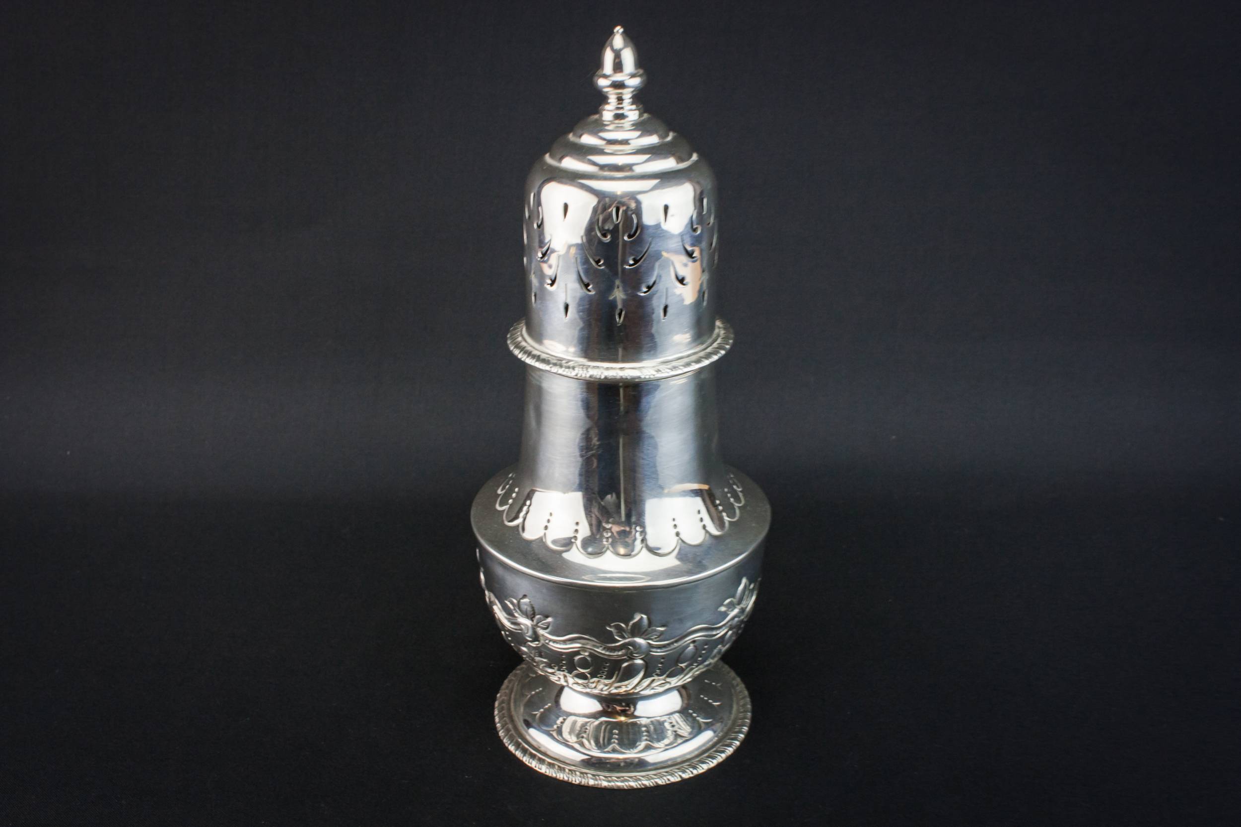 Sterling Silver Victorian — Large silver sugar caster