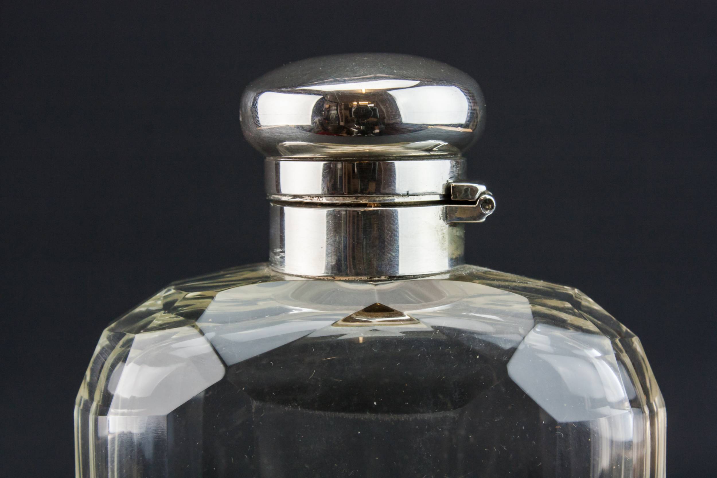 Hip Pocket Flask — Silver & glass hip flask 4