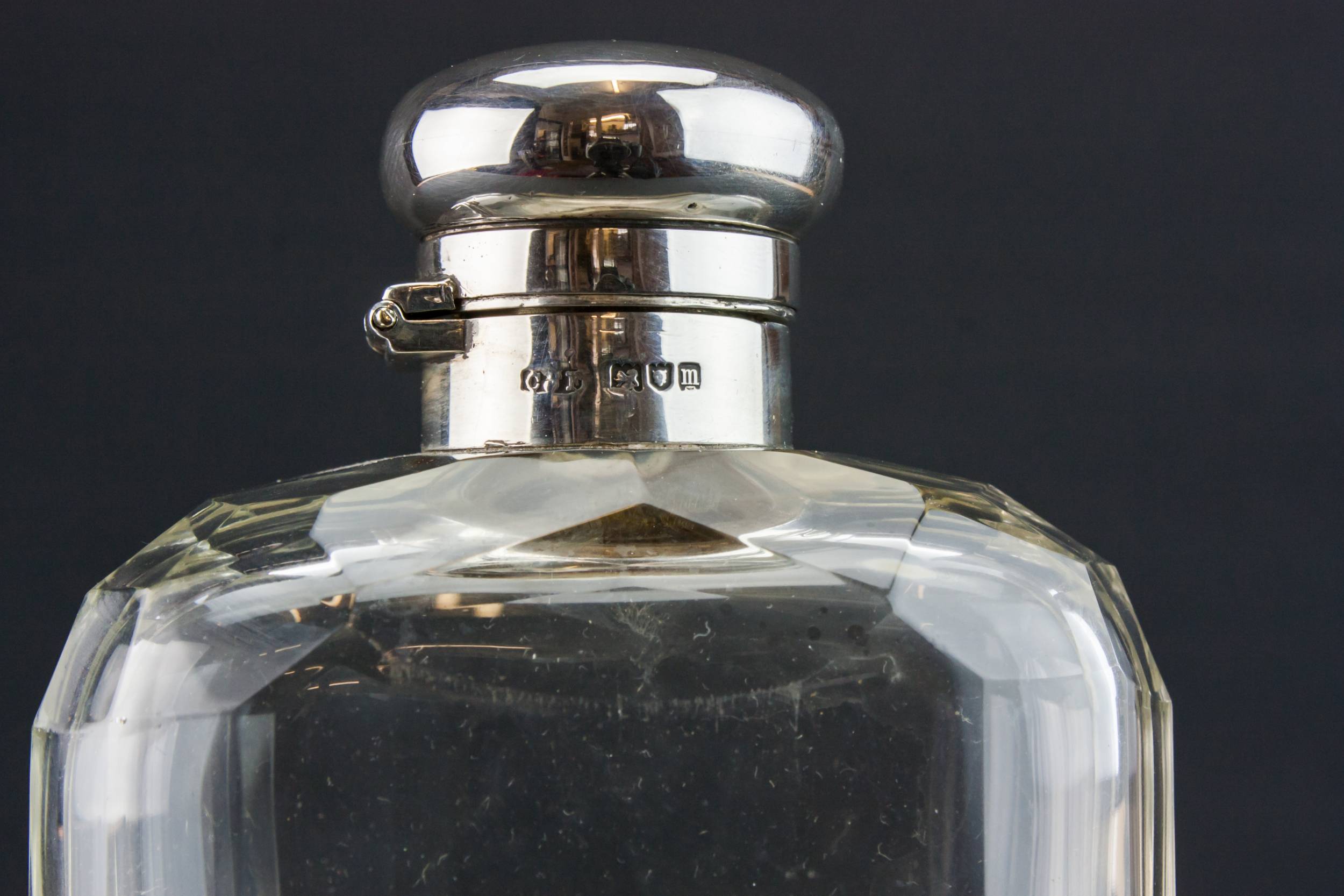 Hip Pocket Flask — Silver & glass hip flask 1