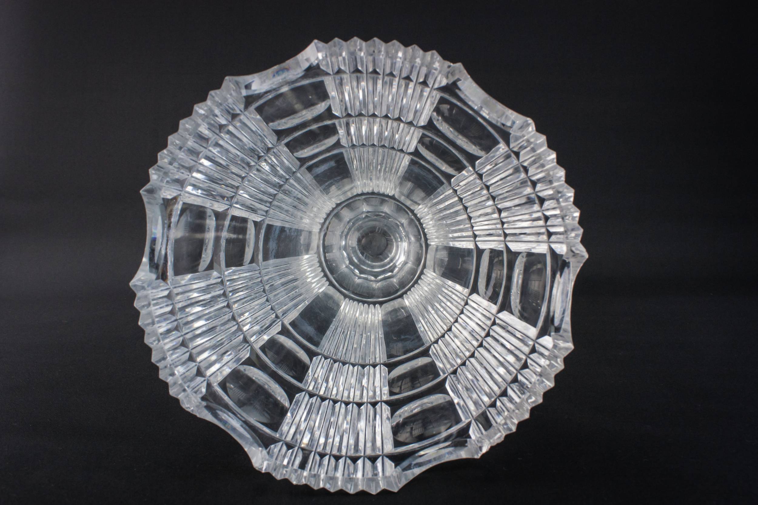 Vintage Elegant Panelled — Cut glass funnel vase 1