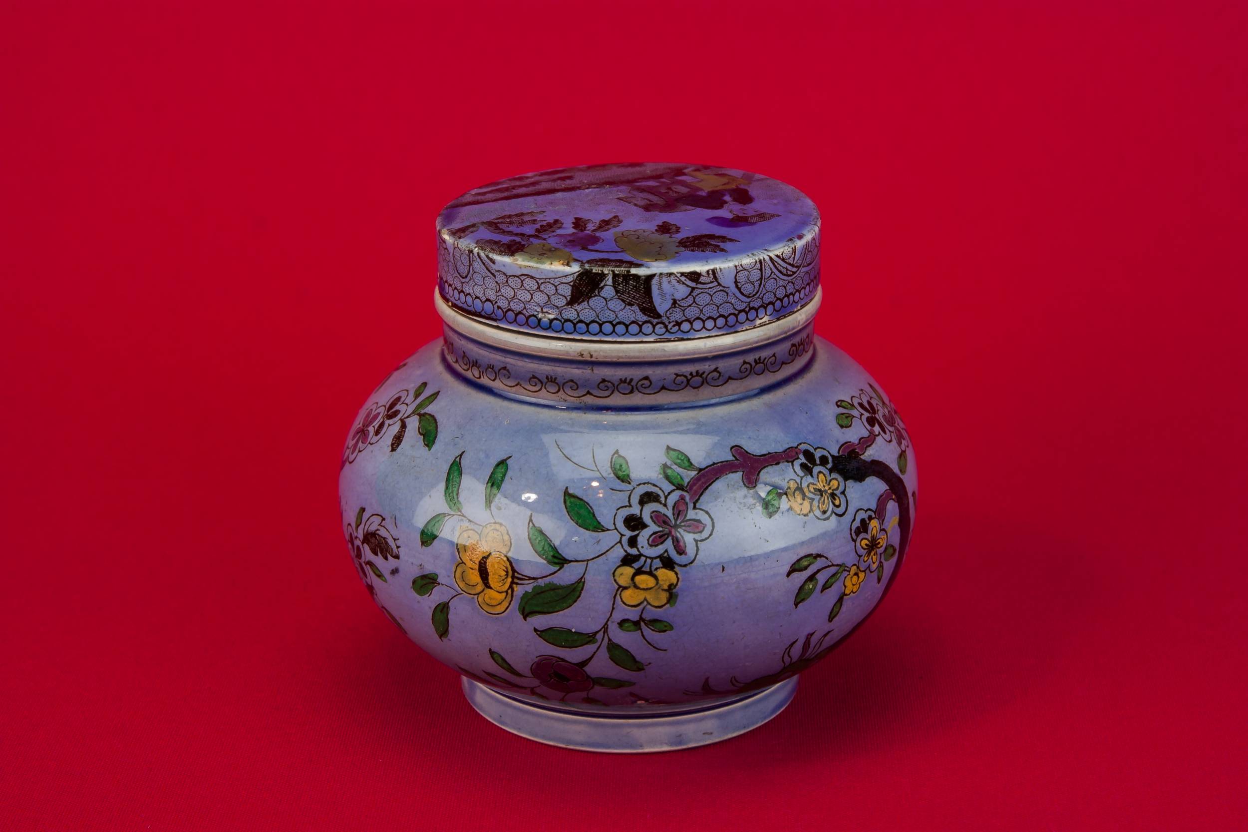 Attractive Pottery Floral — Victorian pottery jar