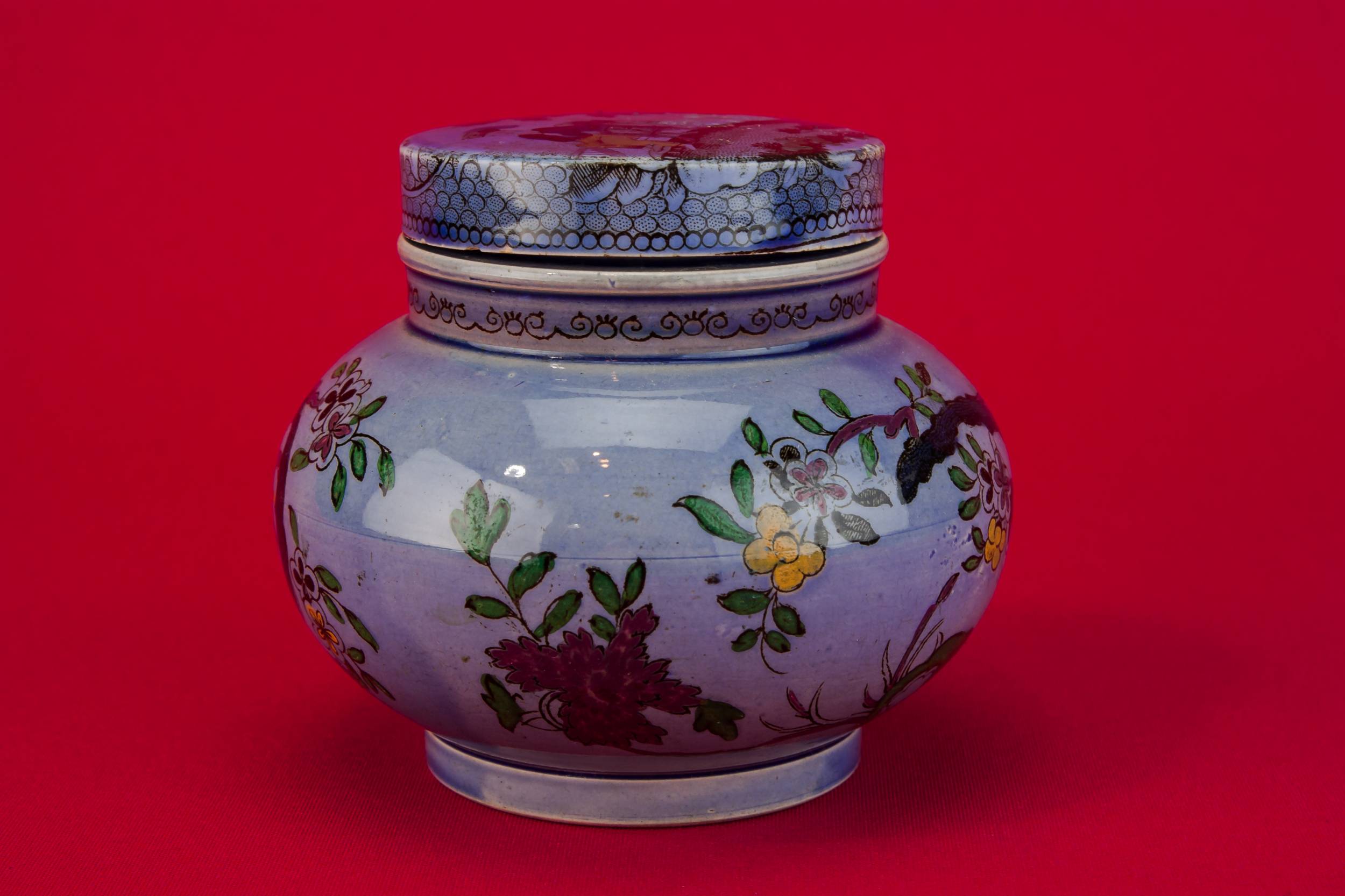 Attractive Pottery Floral — Victorian pottery jar 1