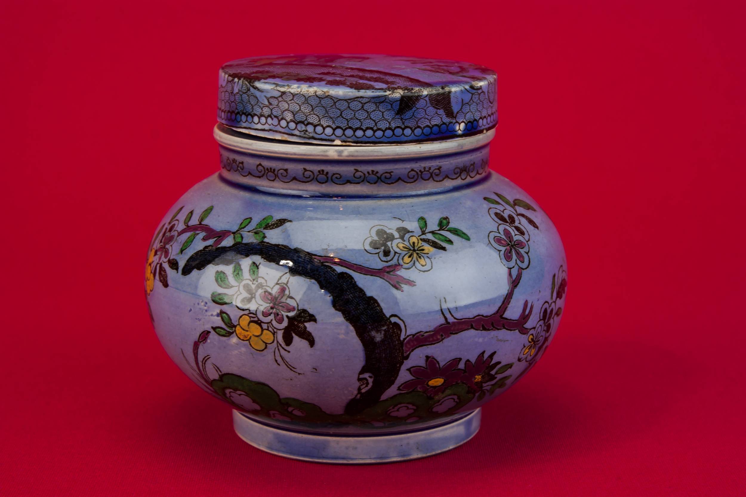 Attractive Pottery Floral — Victorian pottery jar 2