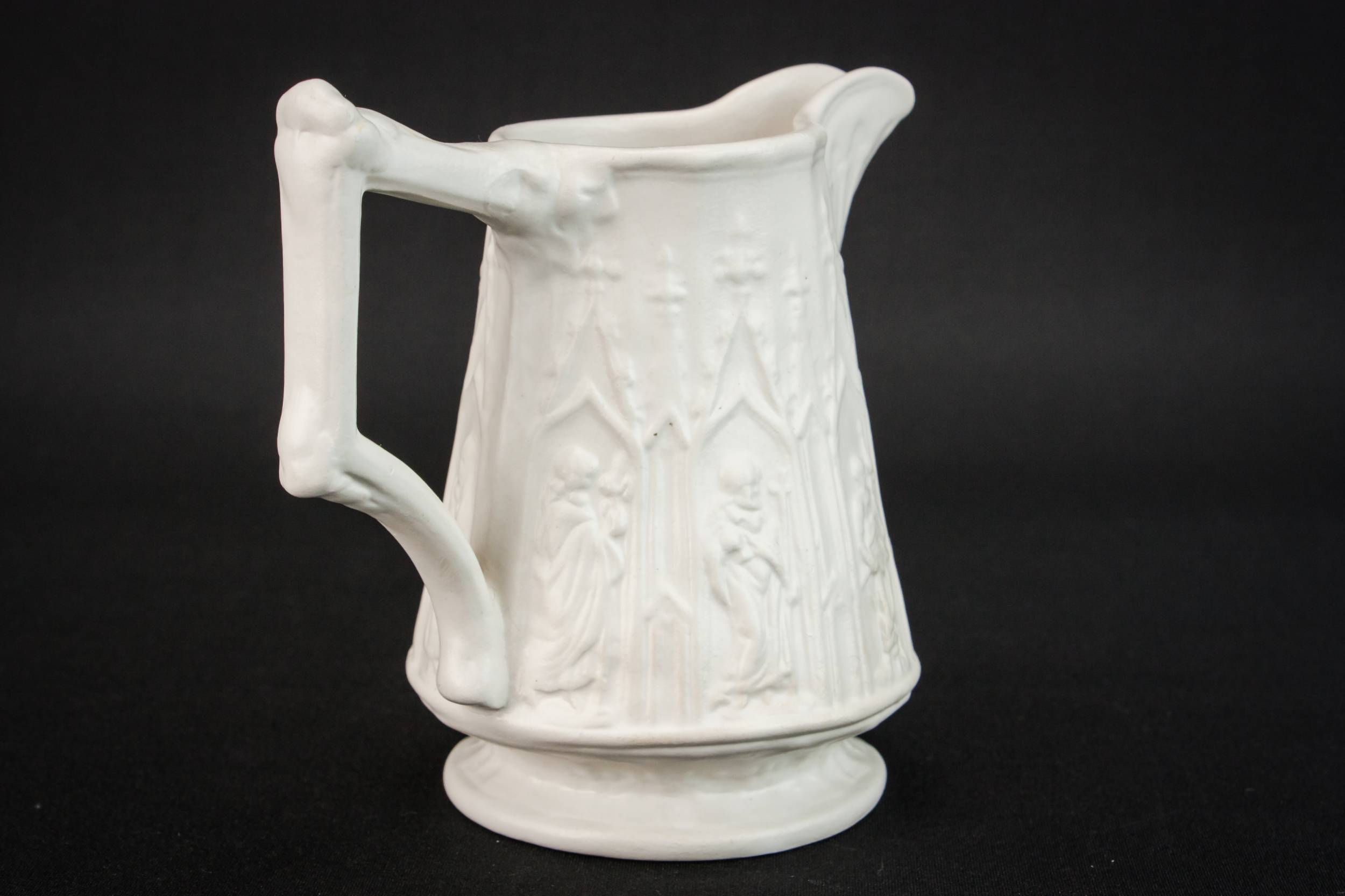 Elegant Antique Oil — White pottery creamer 1