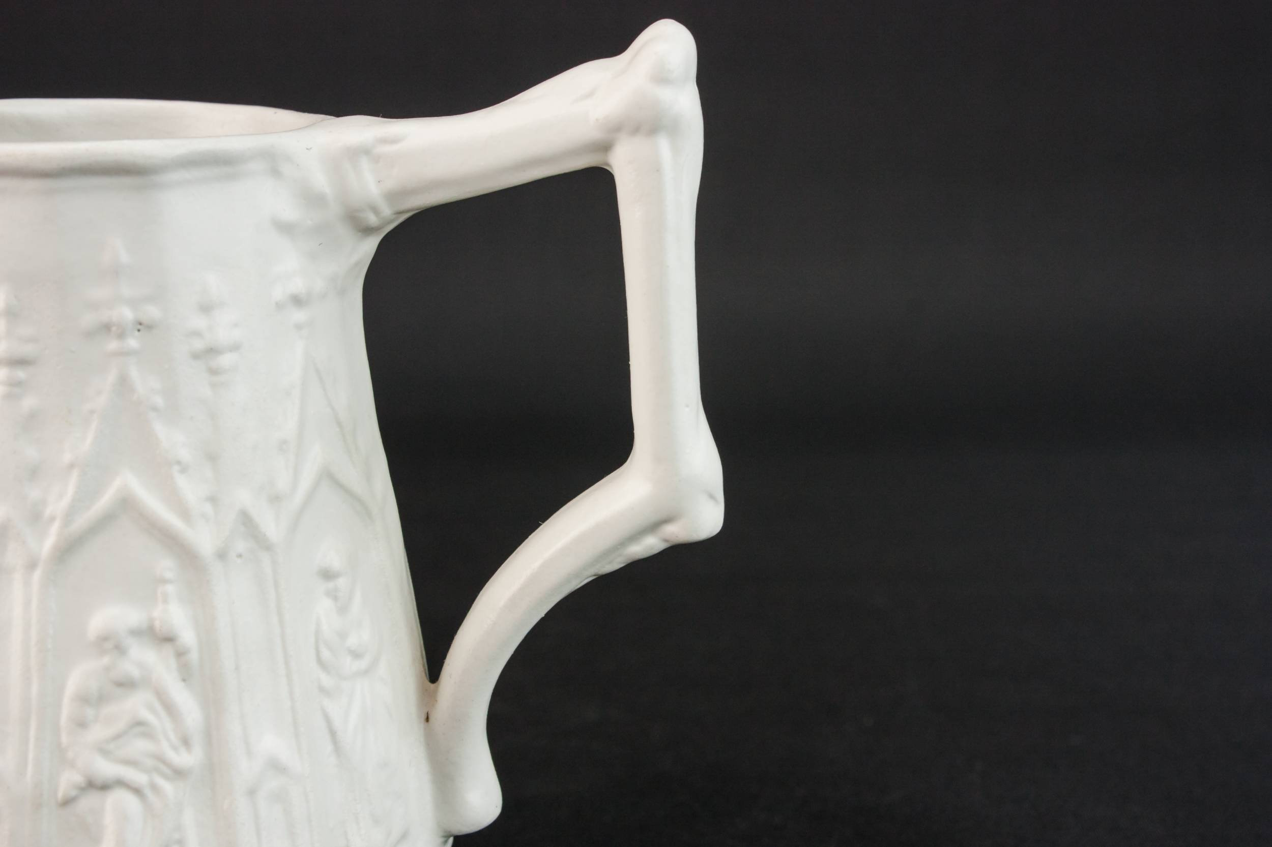 Elegant Antique Oil — White pottery creamer 3