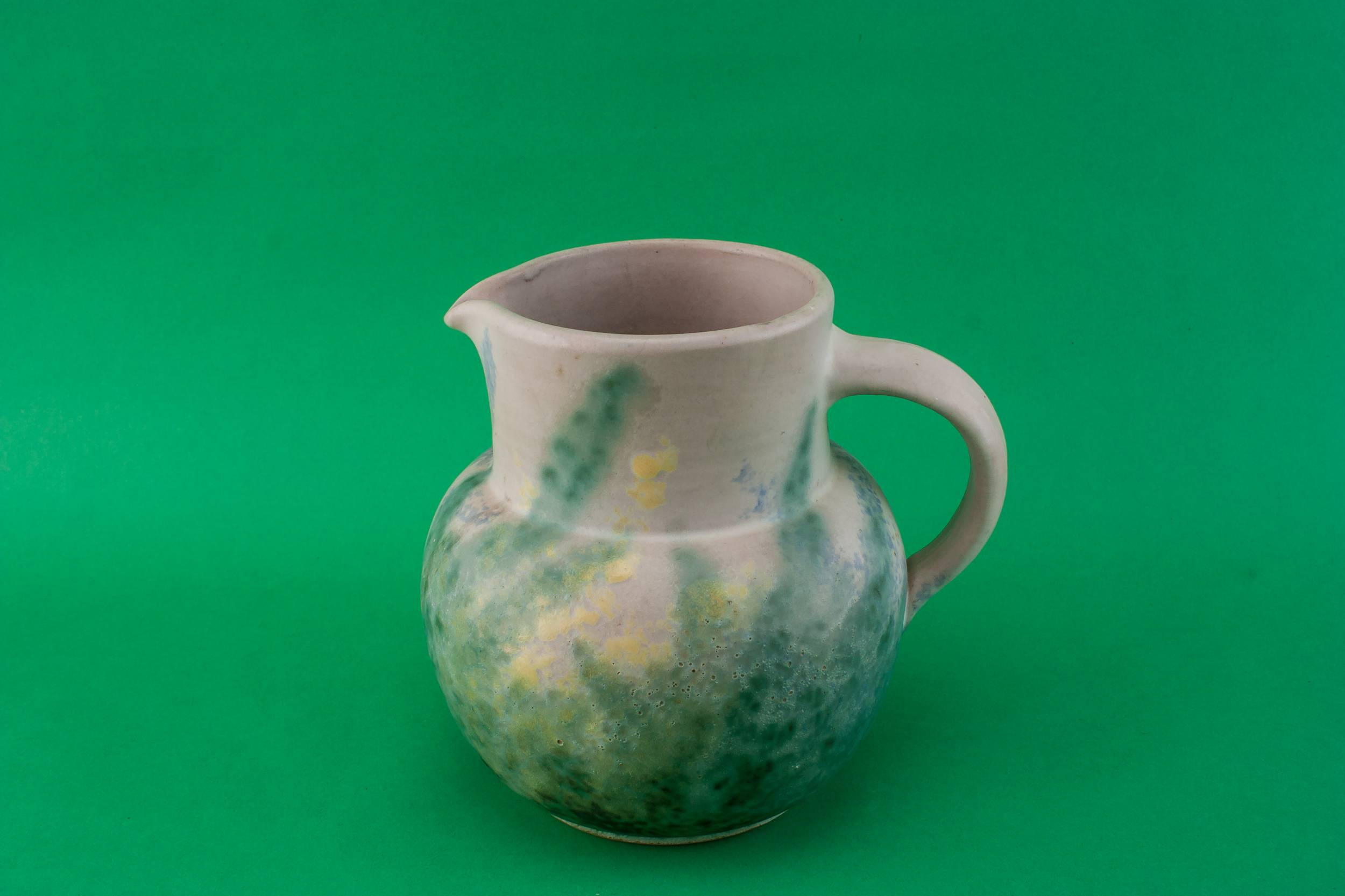 Modernist Medium JUG — Green pottery jug