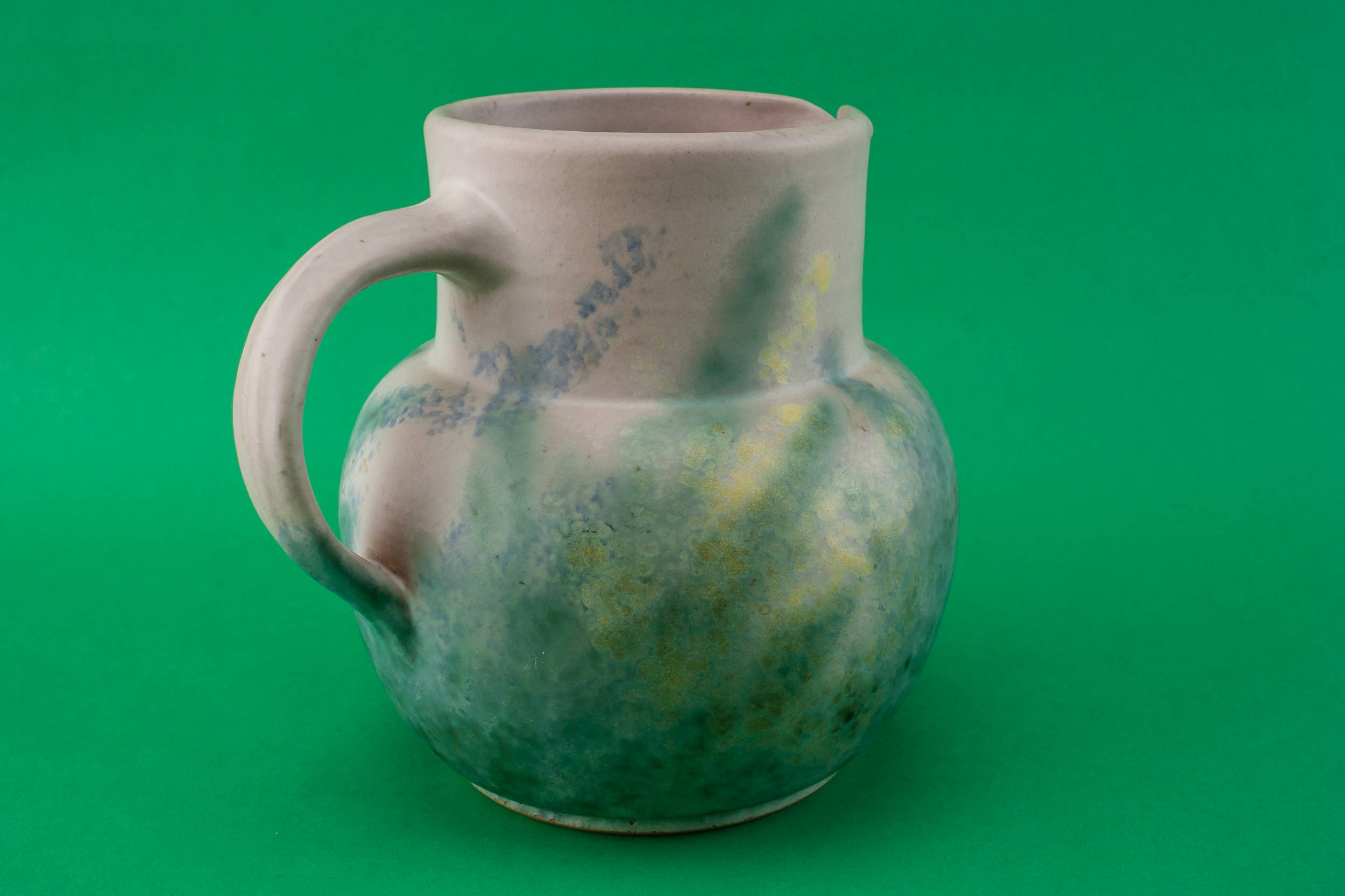 Modernist Medium JUG — Green pottery jug 1