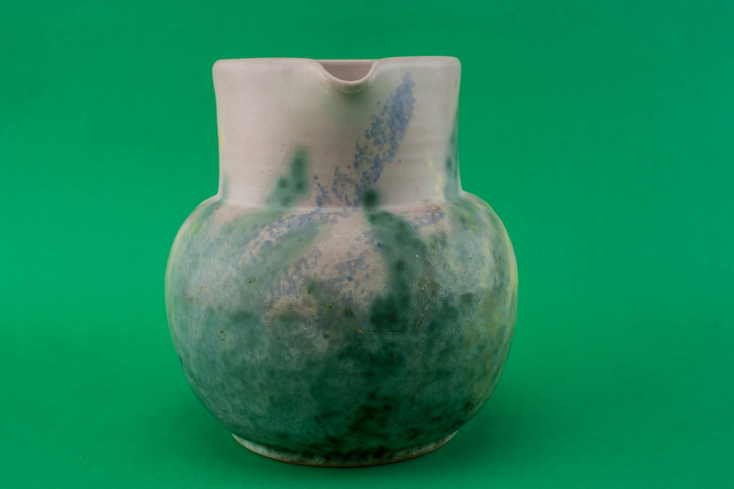 Modernist Medium JUG — Green pottery jug 2