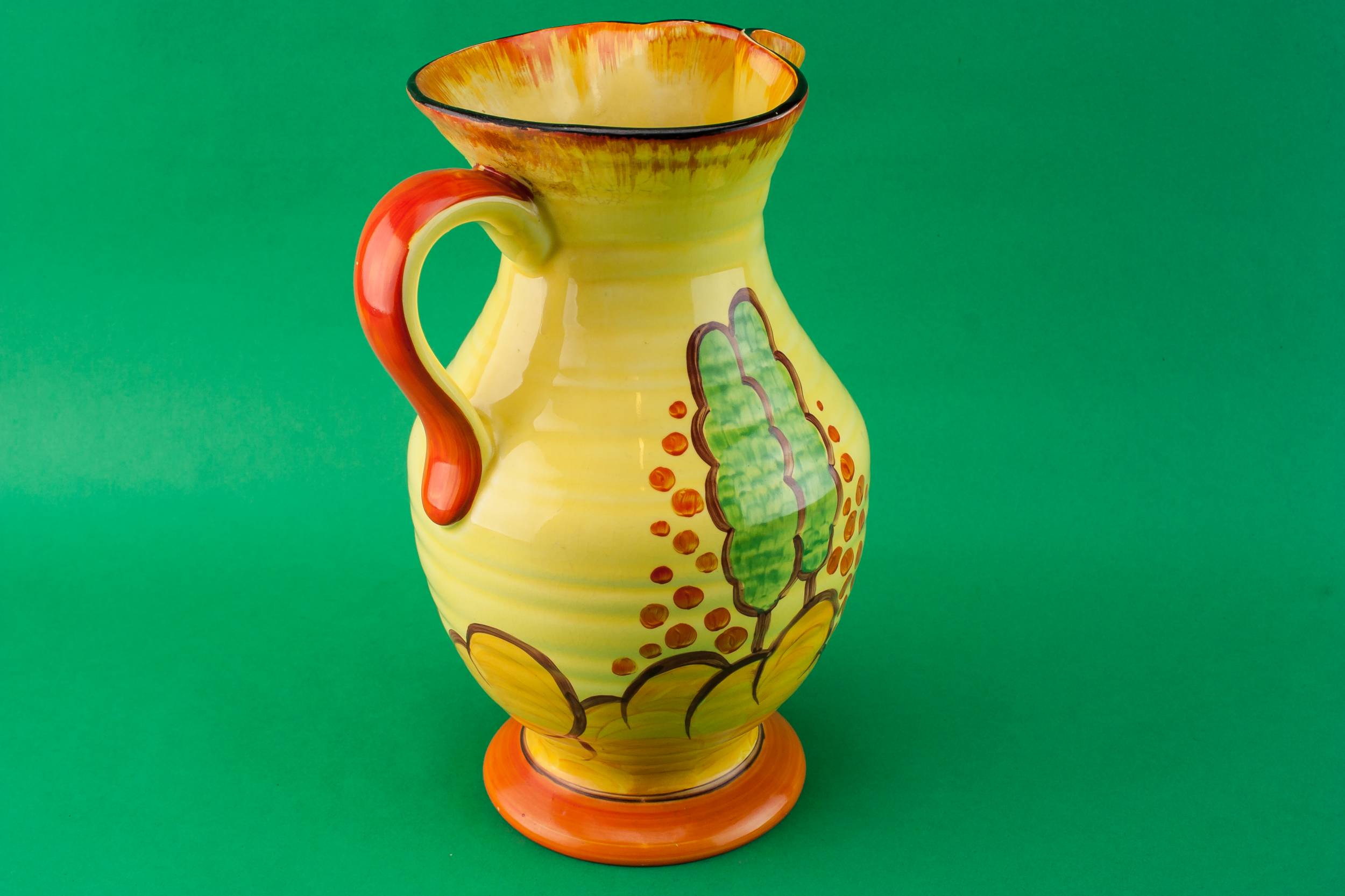 Festive Art Deco — Orange pottery jug 1