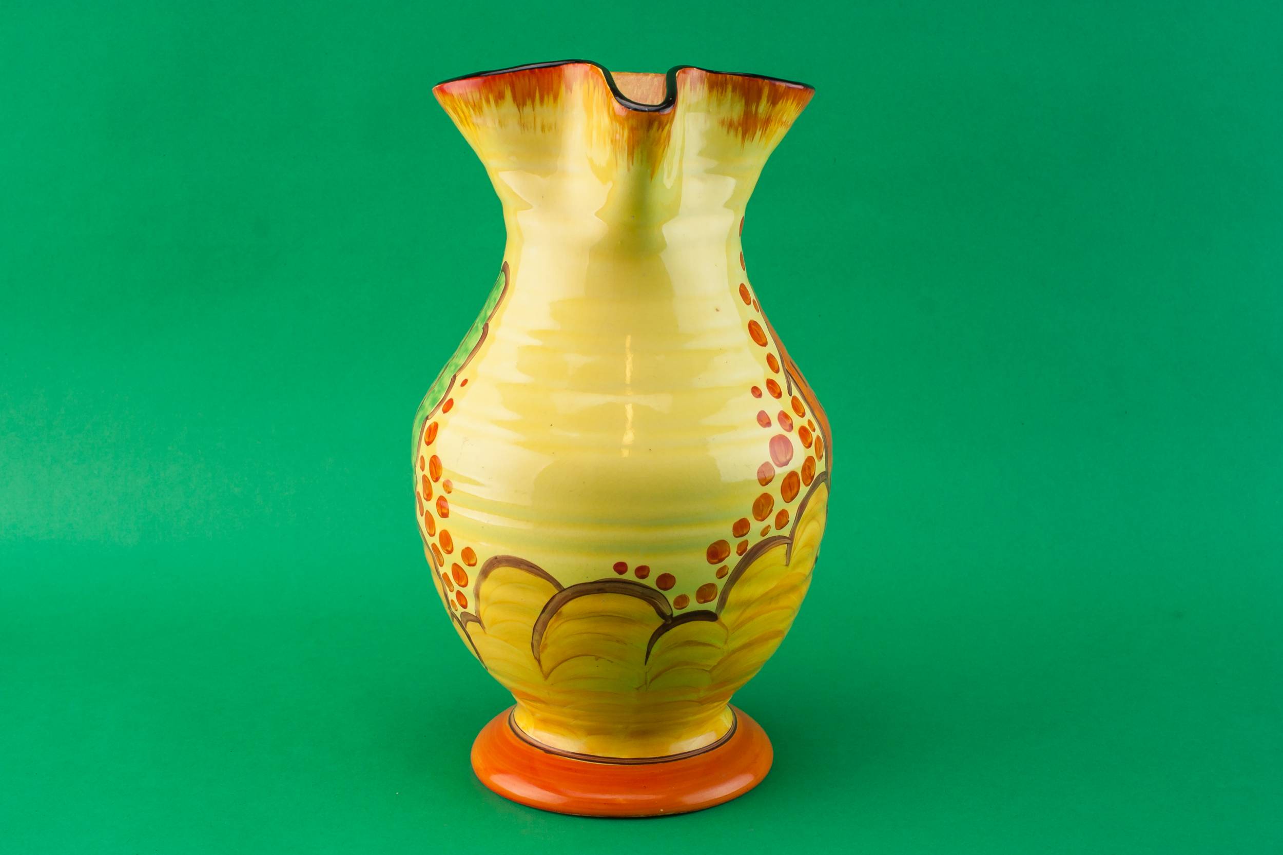 Festive Art Deco — Orange pottery jug 2