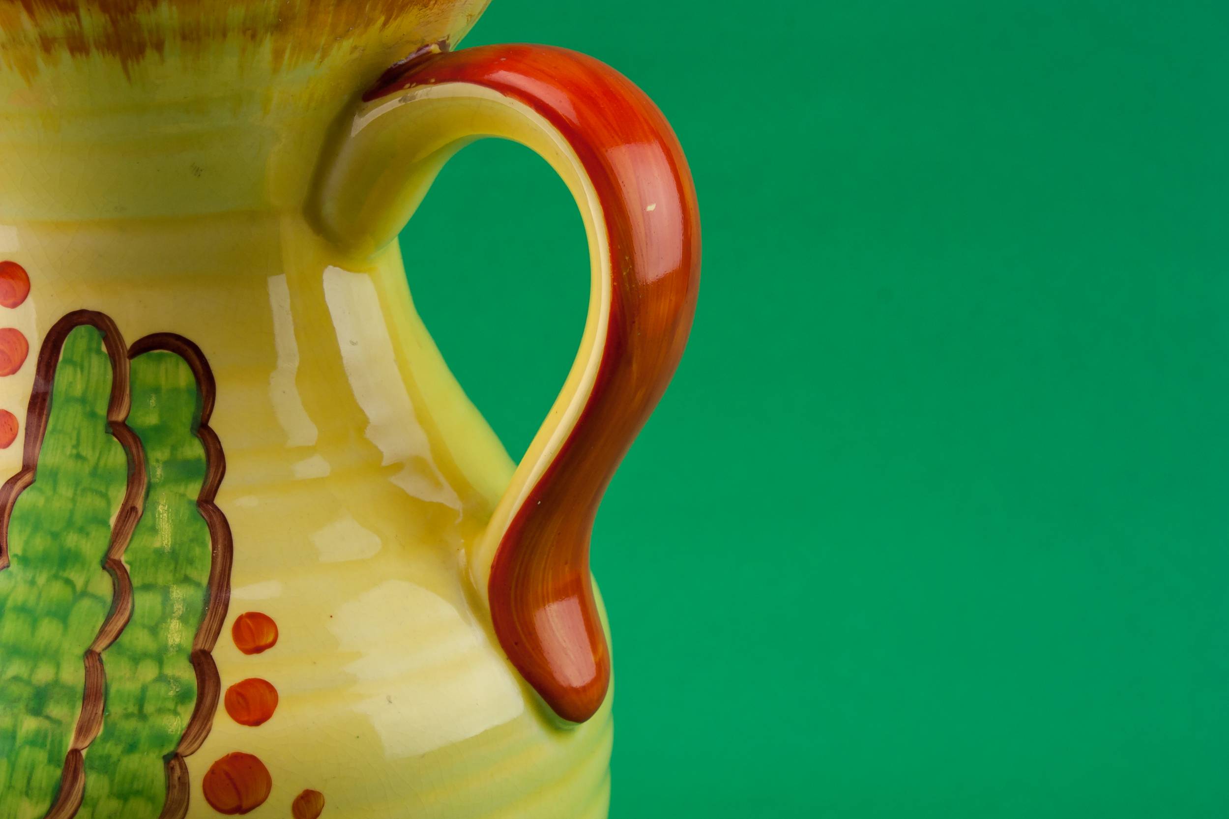 Festive Art Deco — Orange pottery jug 3