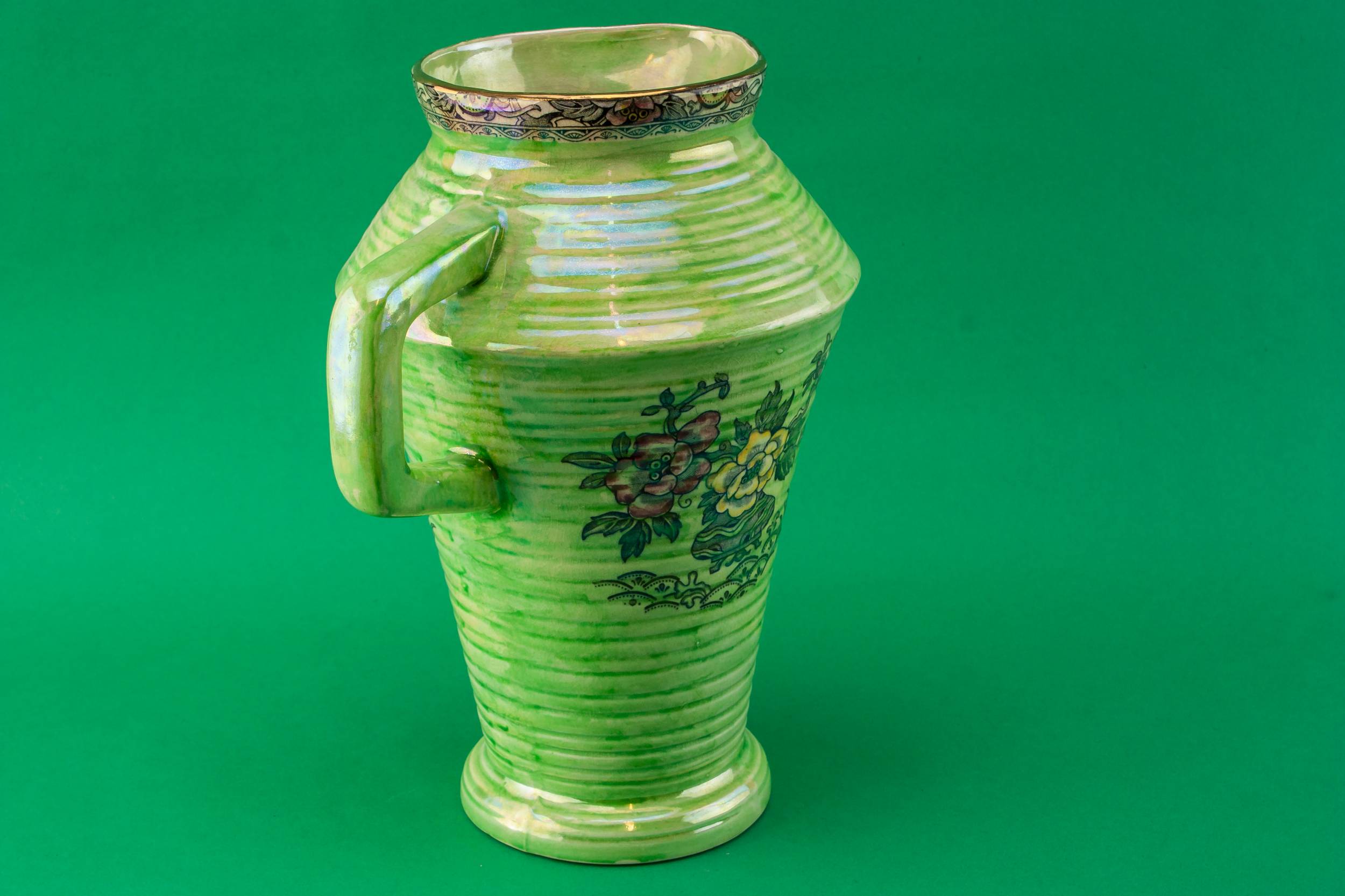 Pottery Vintage Water — Green Art Deco water jug 1