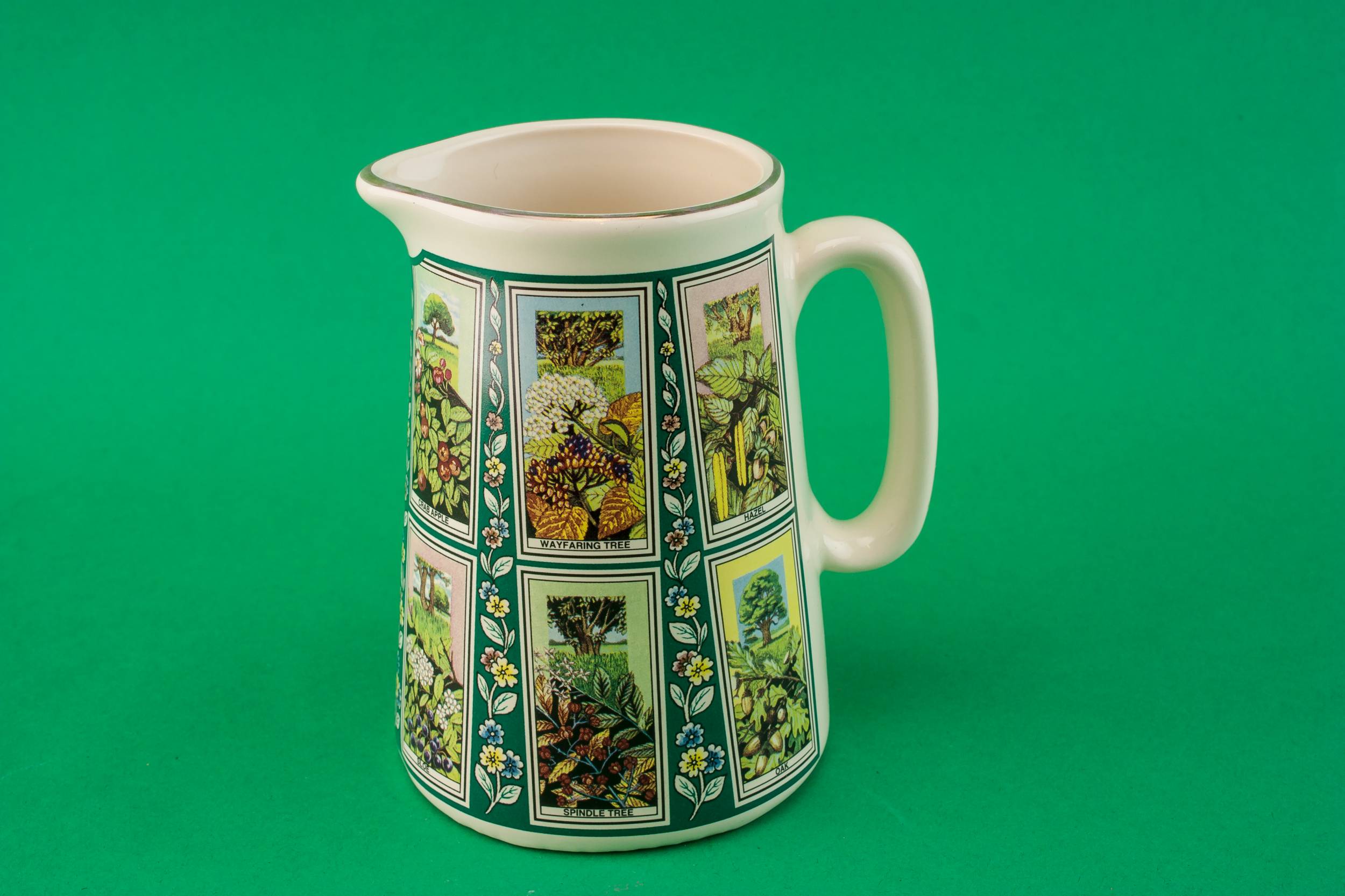 Charming Green Vinegar — Green pottery jug