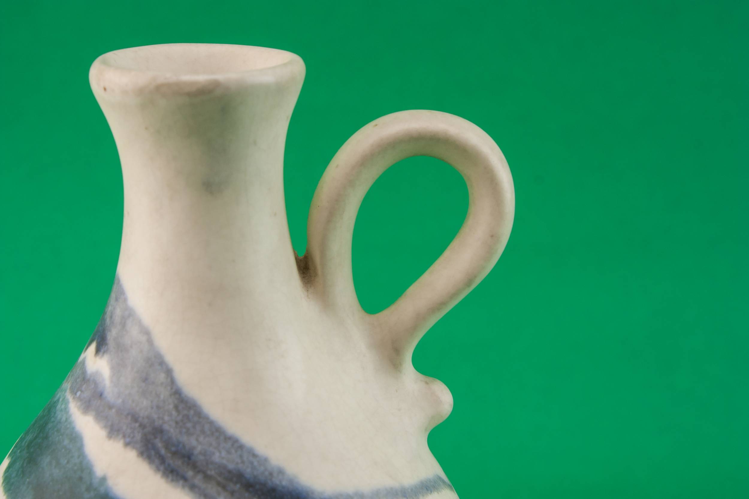 Vintage 1L Abstract — Blue pottery jug 3