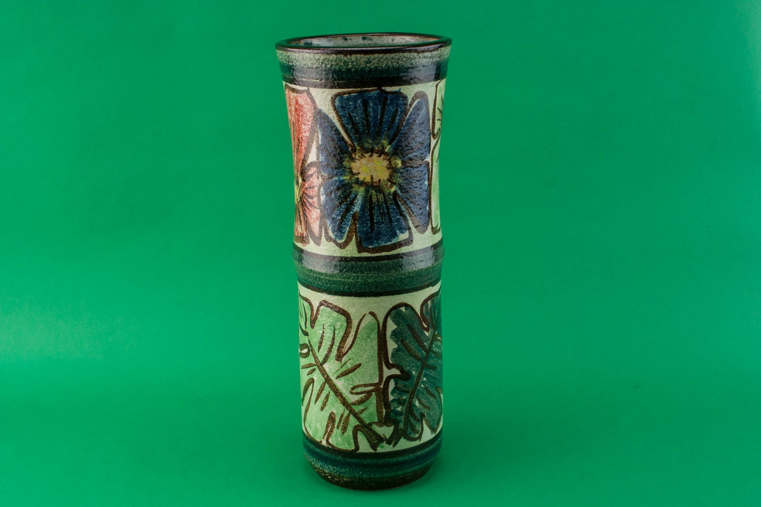 Vintage Pottery Tall — Tall cylinder vase 1
