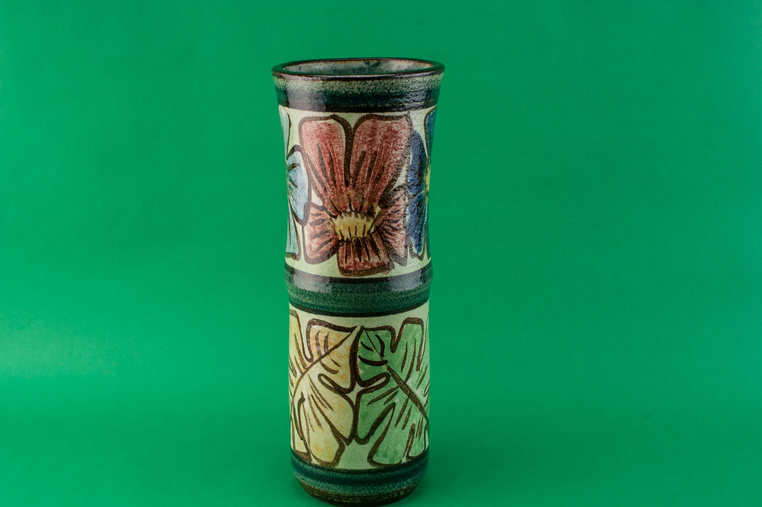 Vintage Pottery Tall — Tall cylinder vase 2