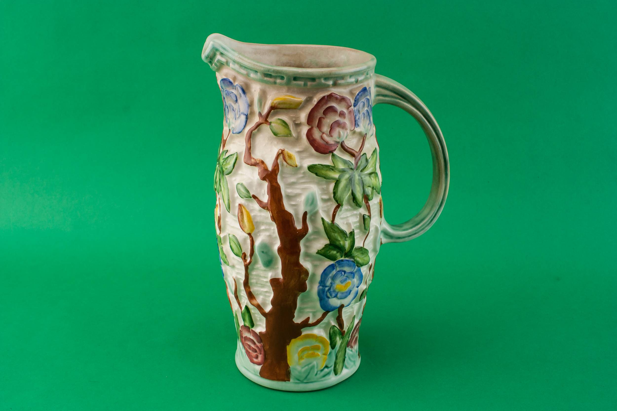 Vintage Pottery JUG — Indian Tree water jug