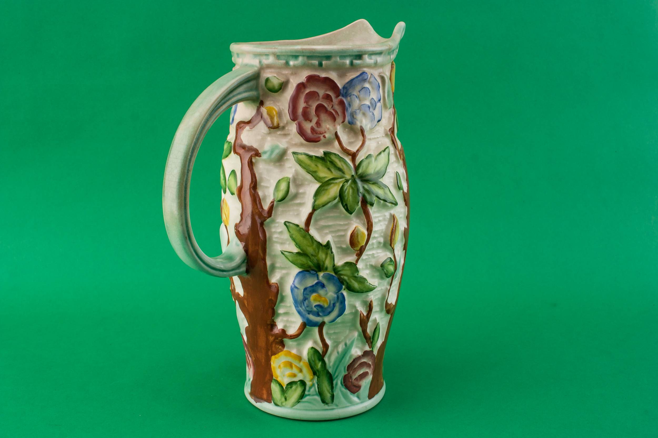Vintage Pottery JUG — Indian Tree water jug 1