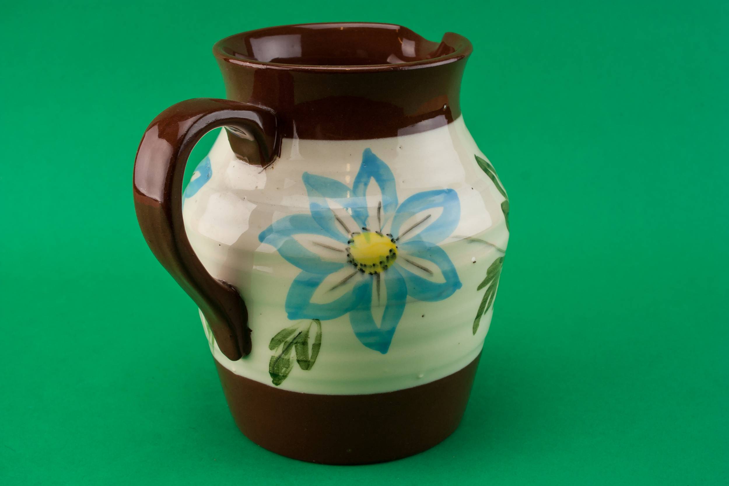 Vintage Pottery Floral — Water brown jug 1