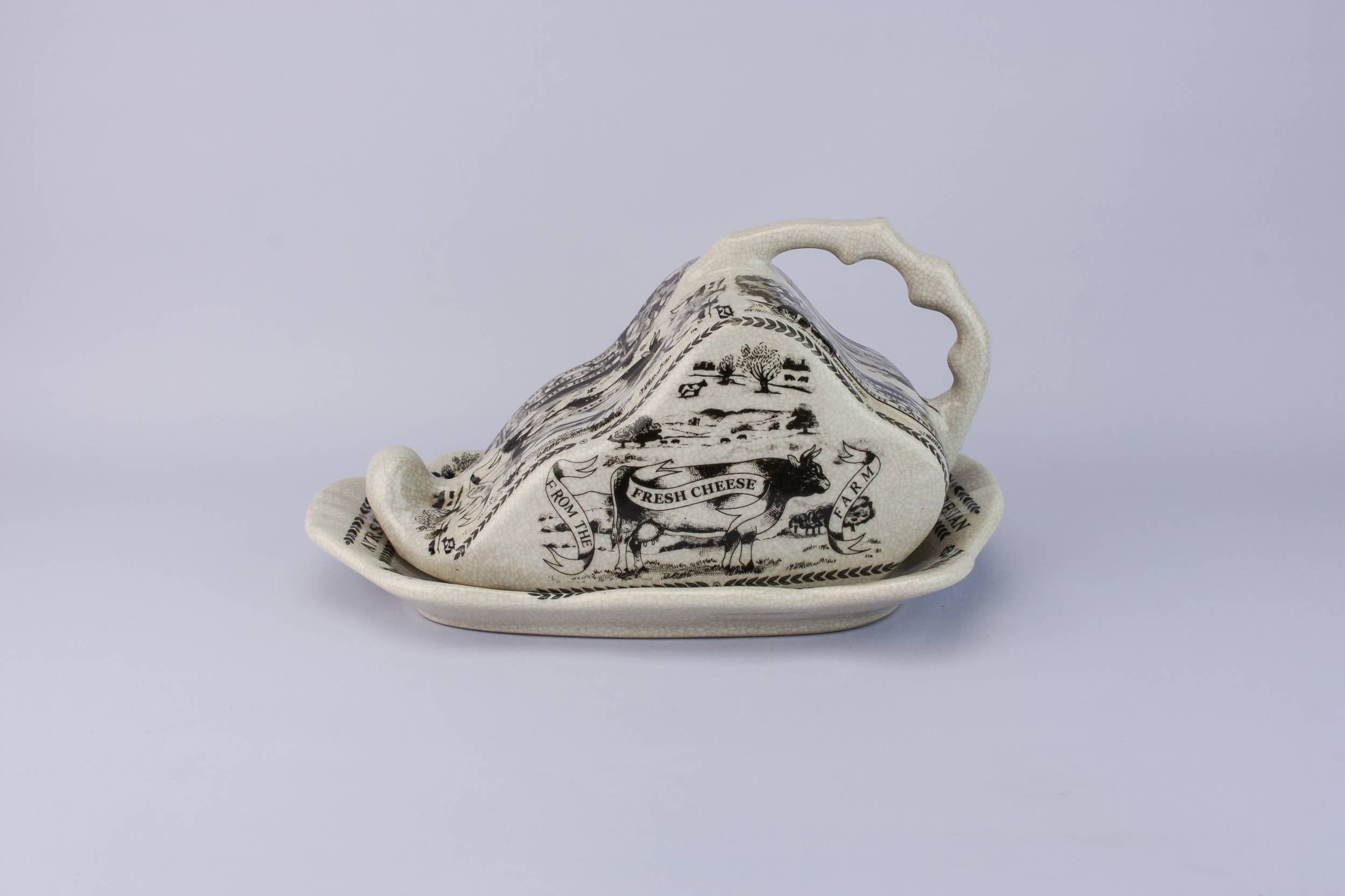 Classical Vintage Landscape — Cheese dish with dome lid