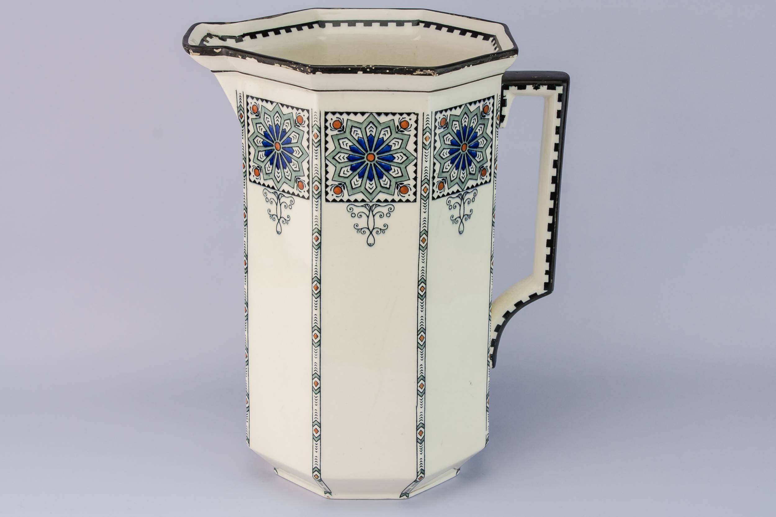 Unusual Antique Cauldon — Arts & Crafts pottery jug