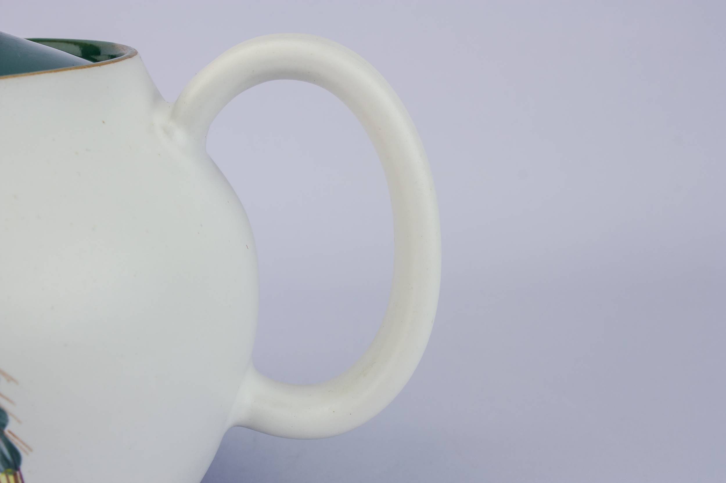 White Retro Greenwheat — Pottery retro teapot 3