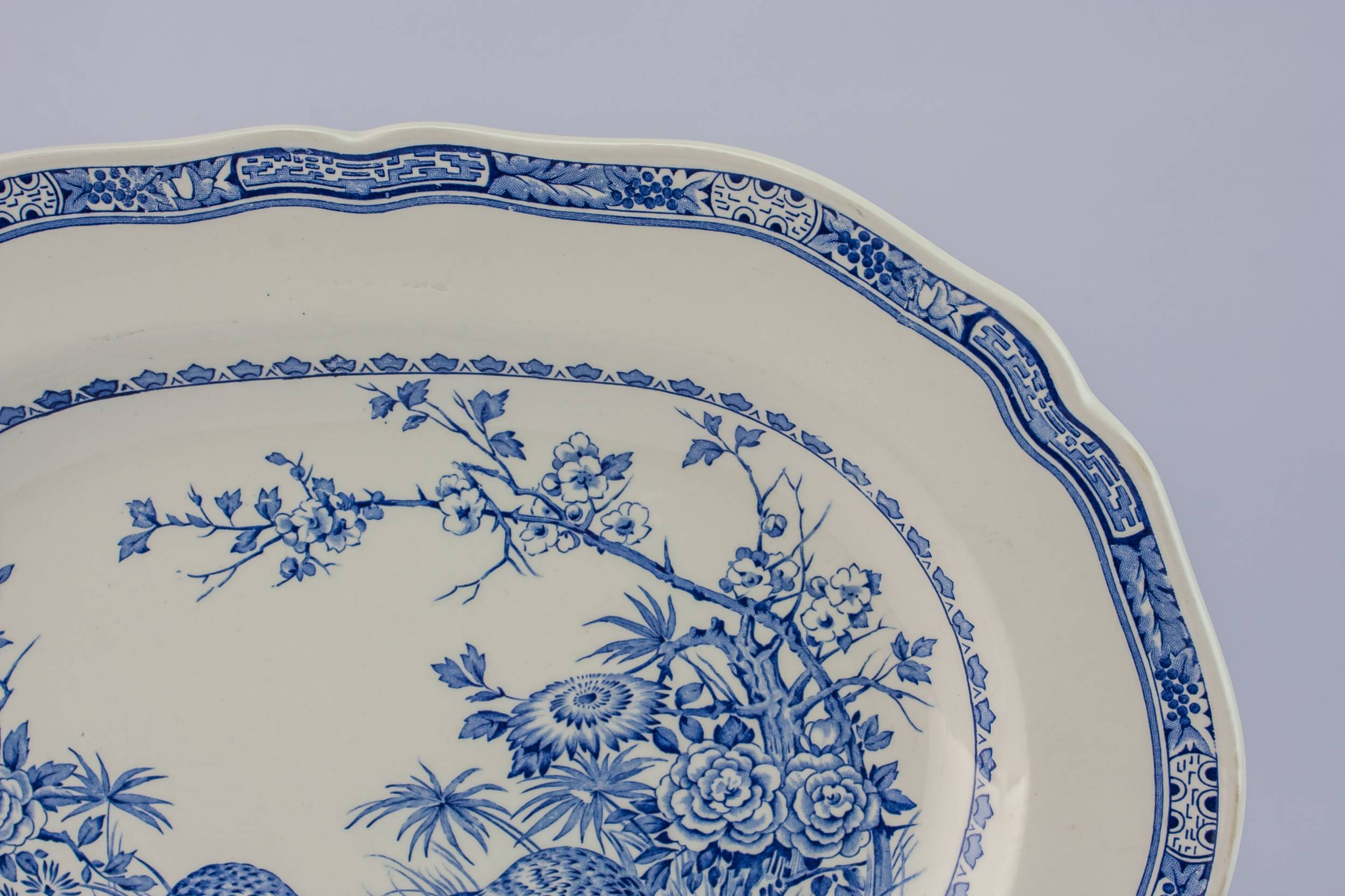 Classical Blue Pottery — Arts & Crafts pottery platter 1