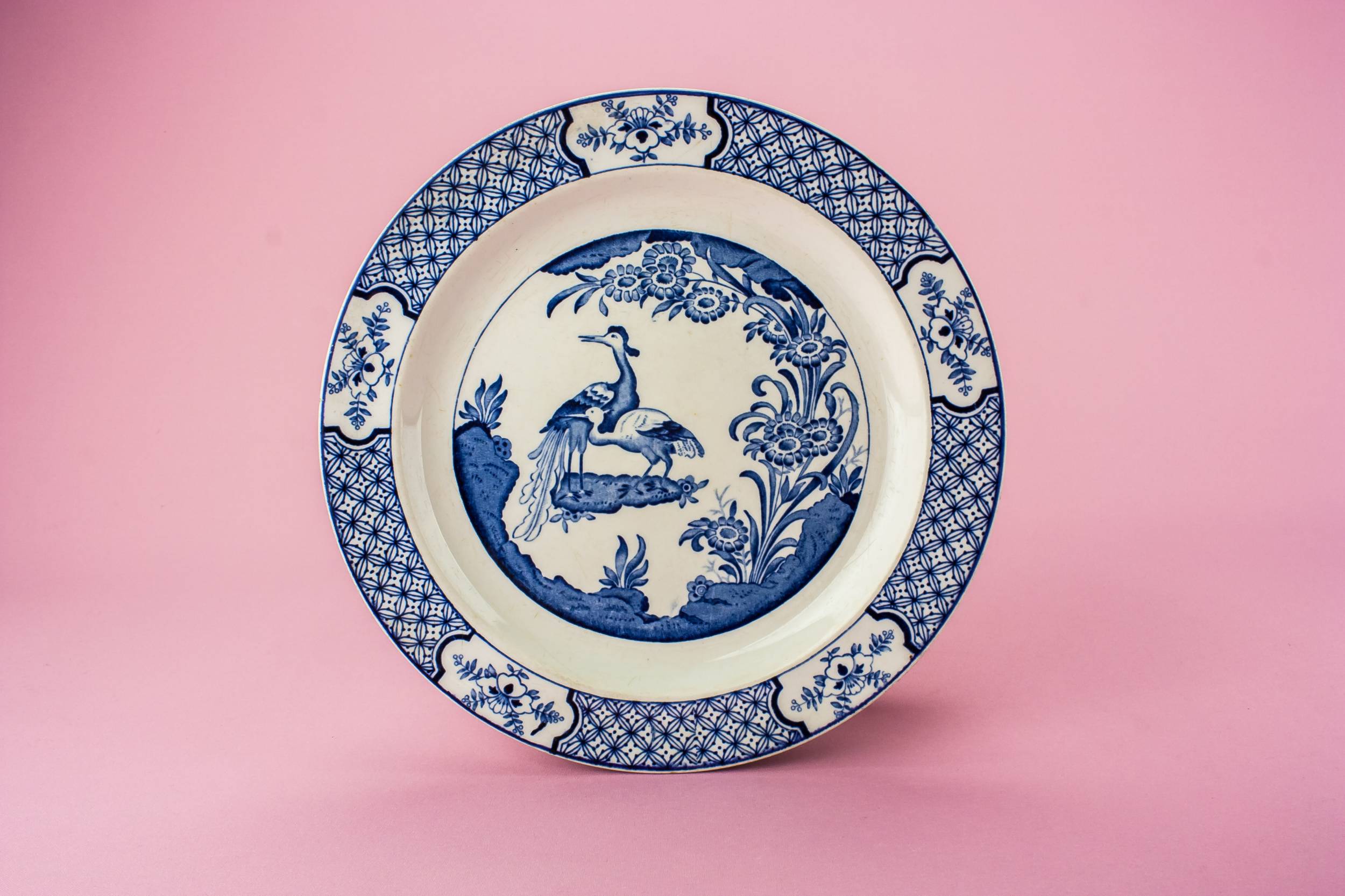 Antique Pottery BOWLS — 5 blue and white bowls