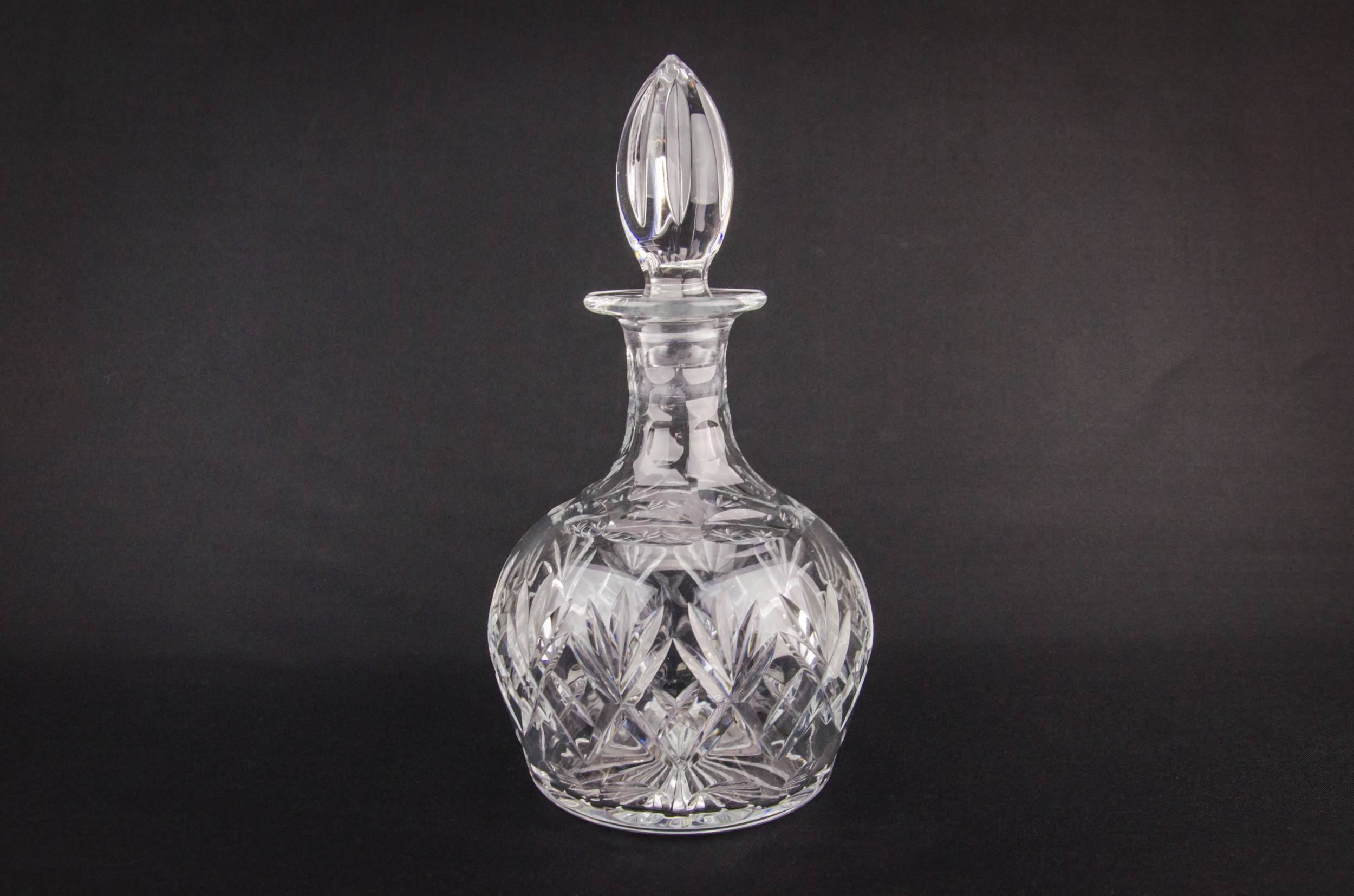 Cut Glass Crystal — Cut glass globular decanter 3