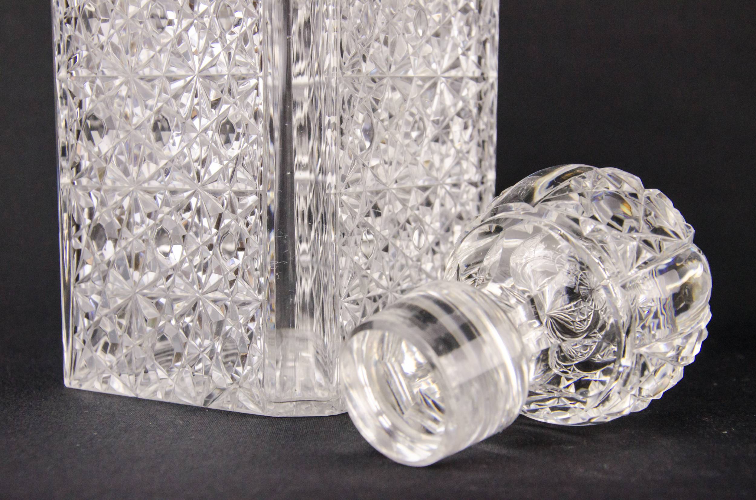 Set Vintage Whisky — 3 cut glass decanters 2