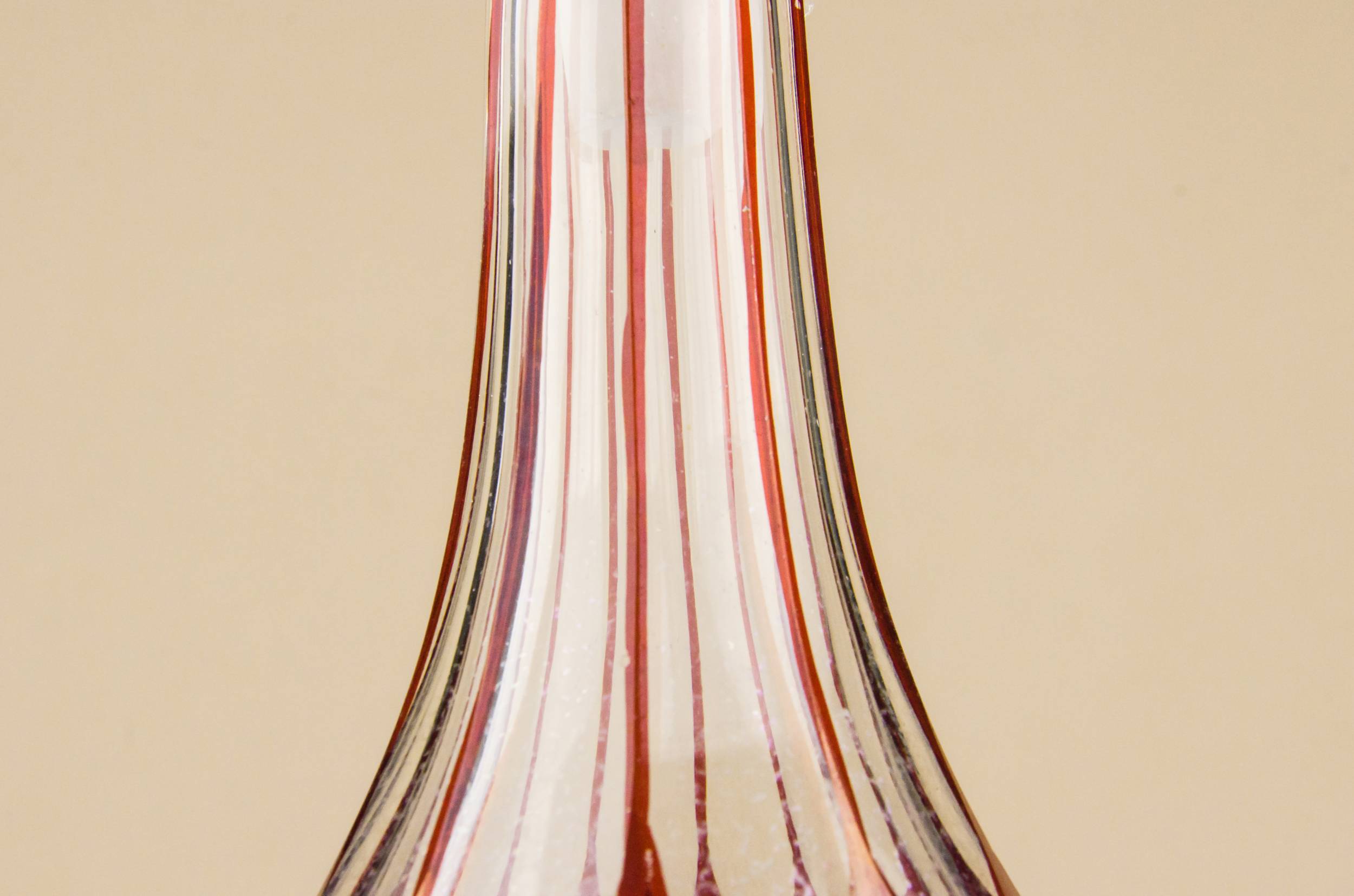 Cut Glass Crystal — Red glass bottle decanter 2