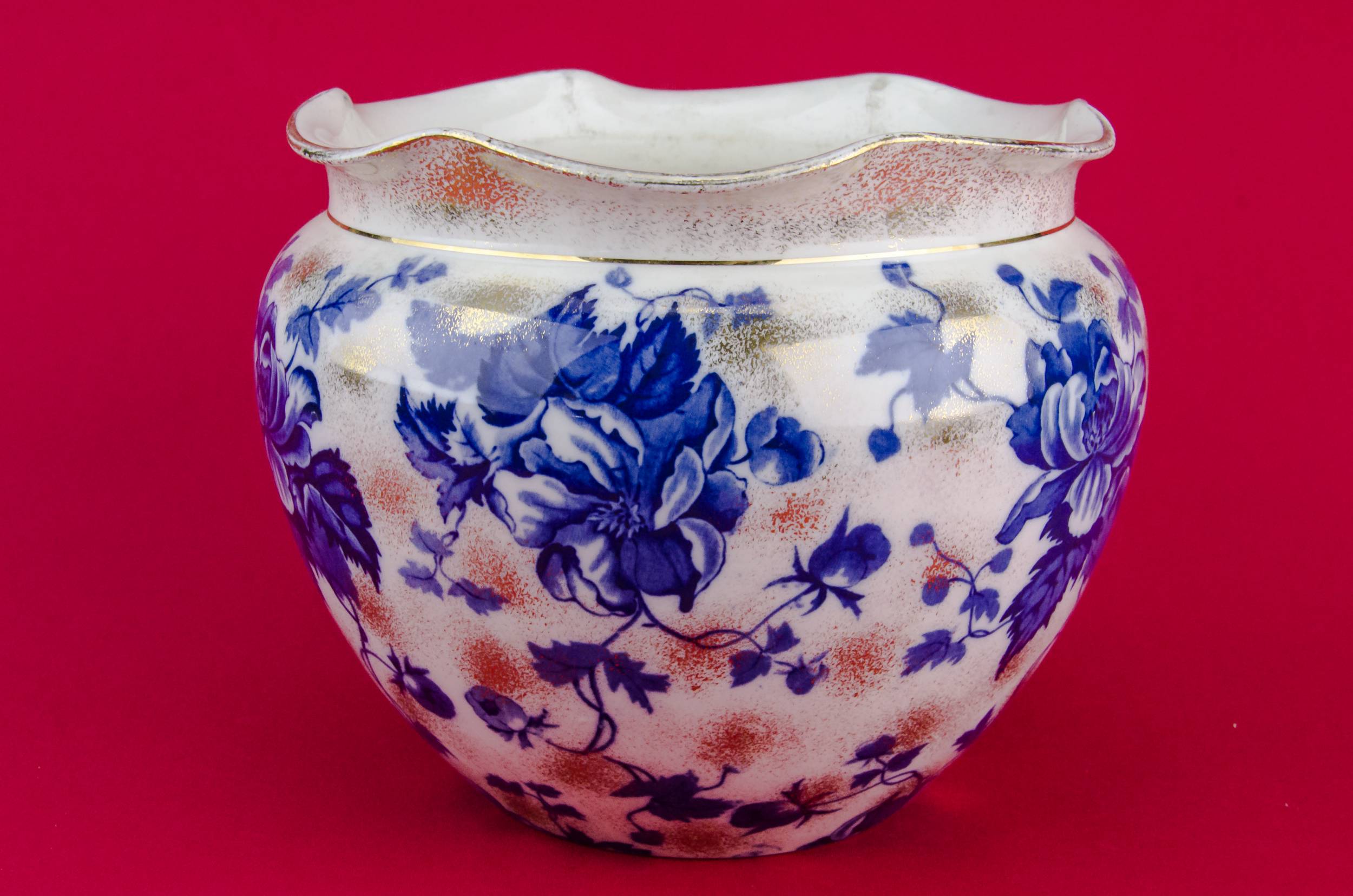 Beautiful Blue And — Blue Art Nouveau planter 2
