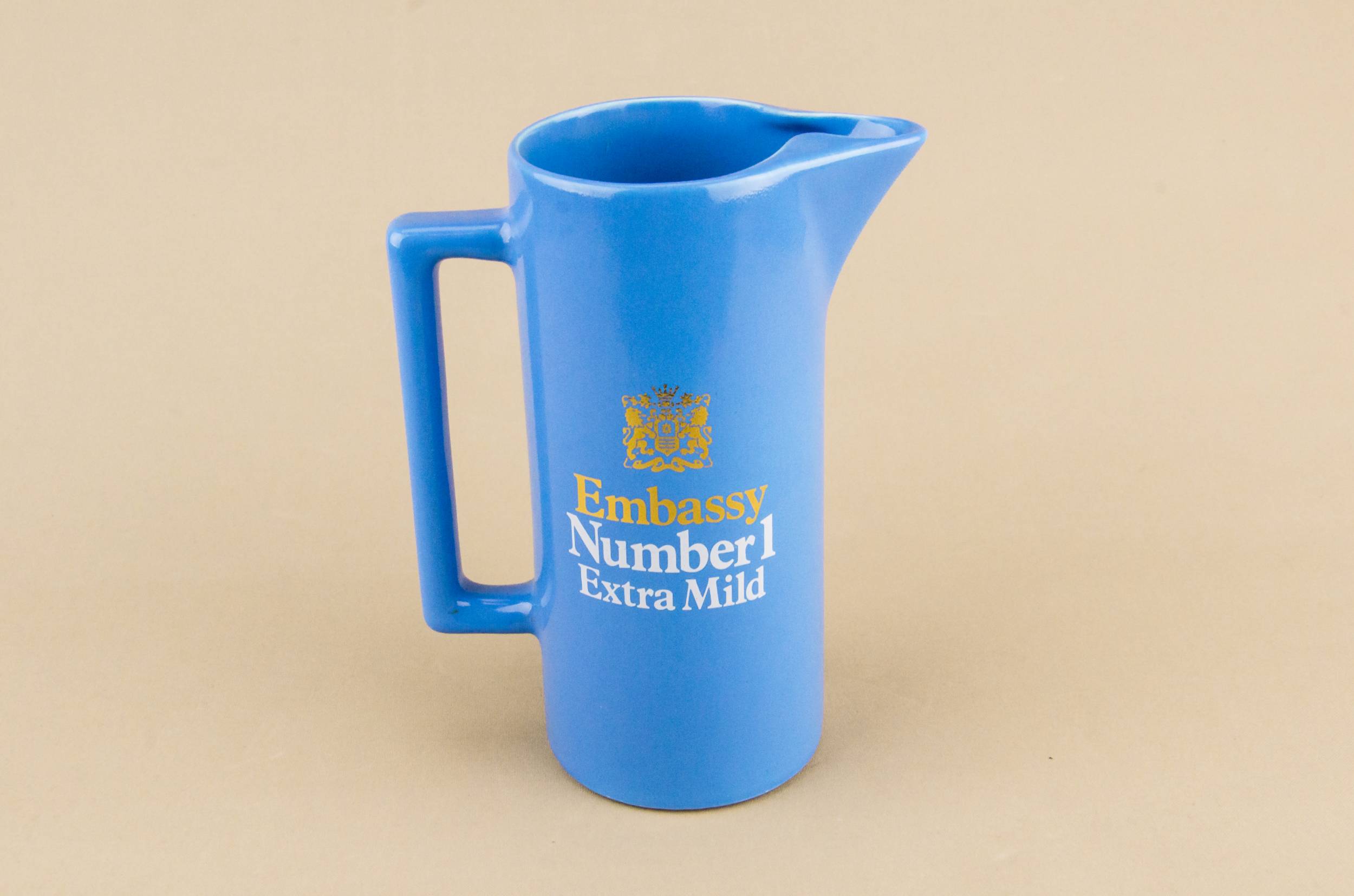 Advertising Pottery Embassy — Blue water jug 3