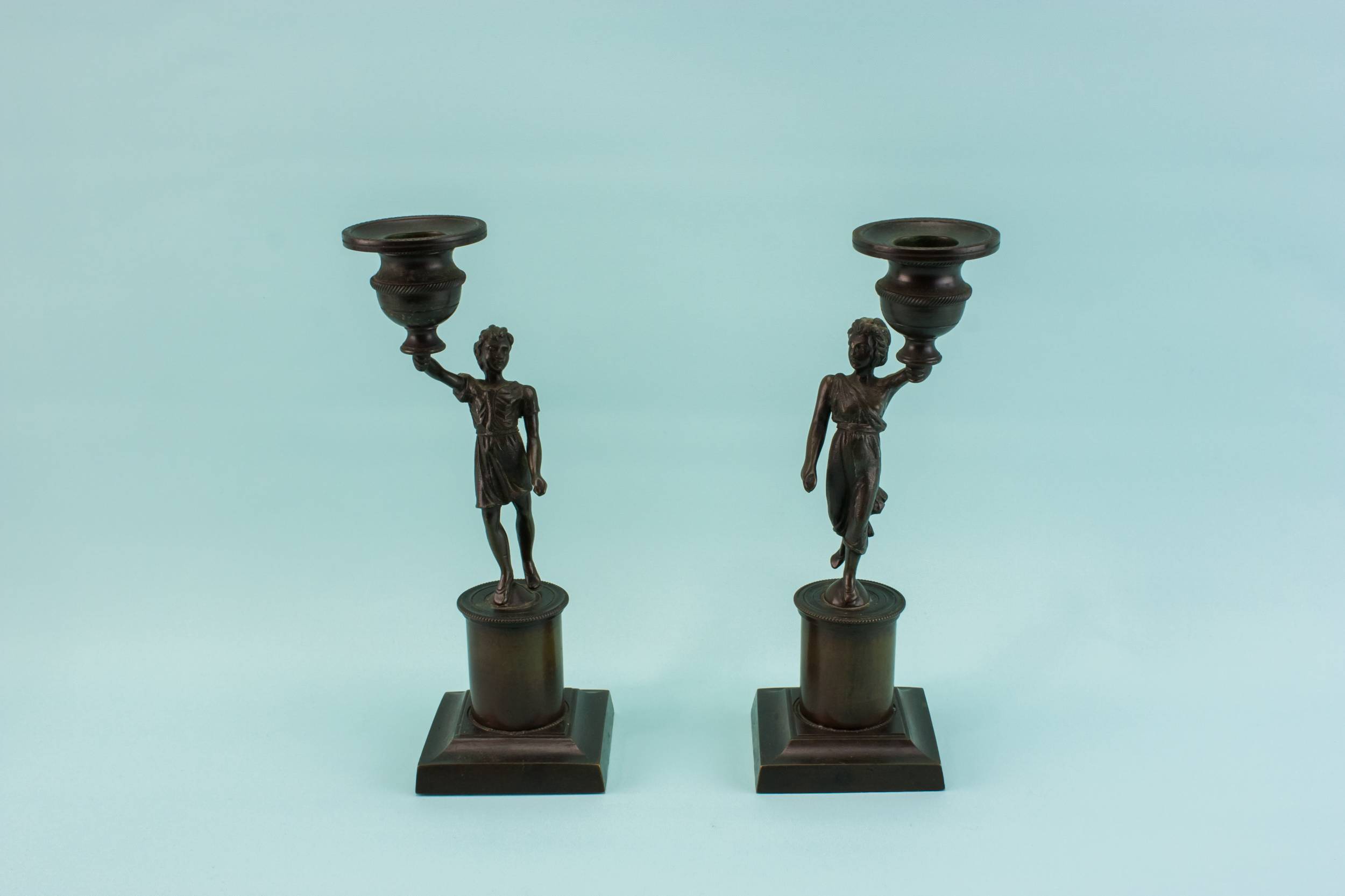 Retro Vintage Brass — 2 retro brass candlesticks