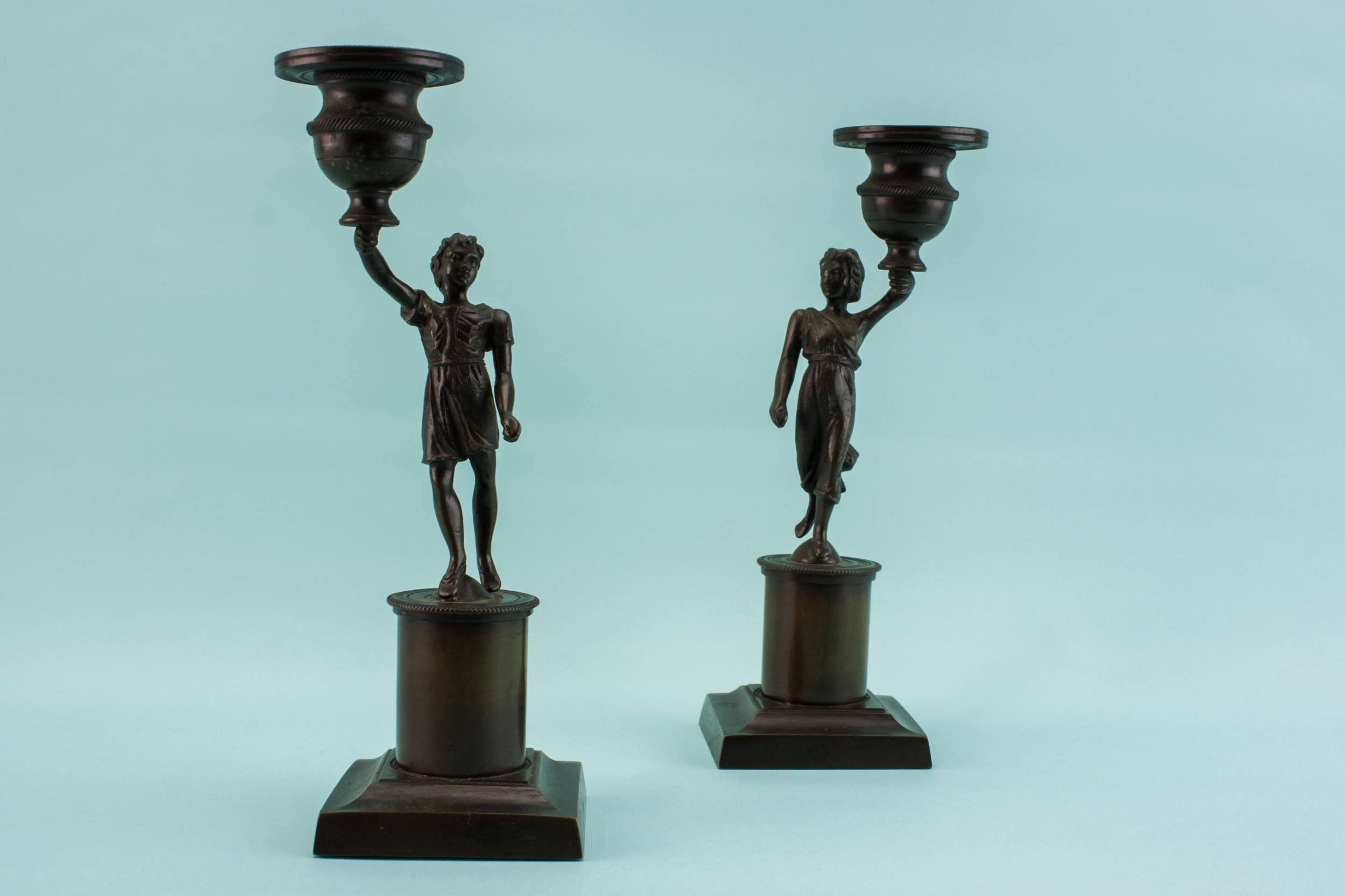 Retro Vintage Brass — 2 retro brass candlesticks 1