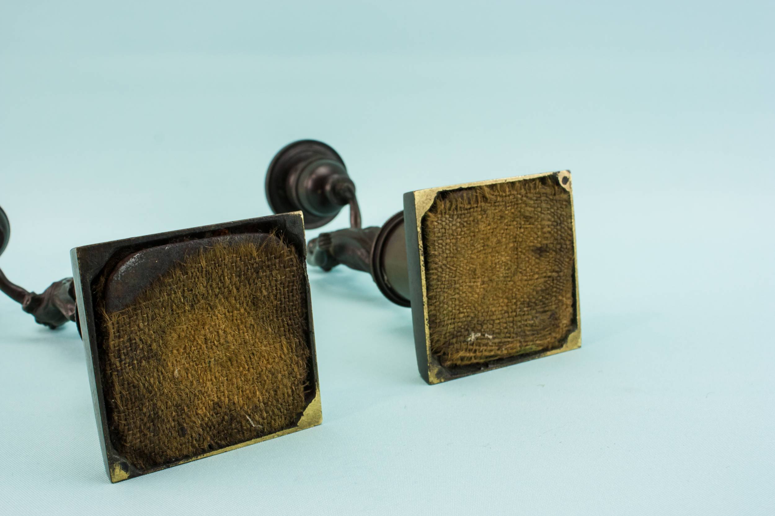 Retro Vintage Brass — 2 retro brass candlesticks 12