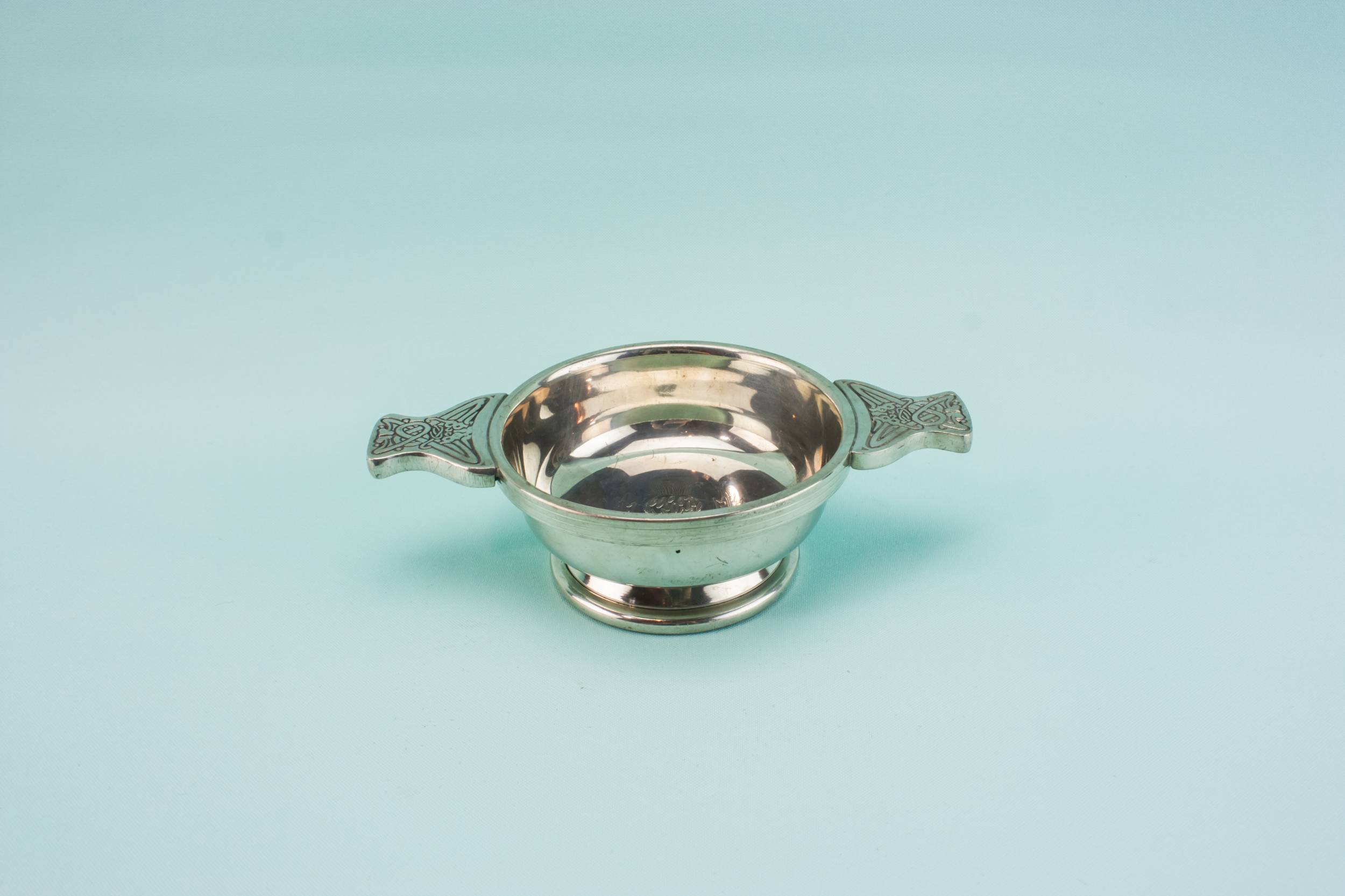 Scottish Traditional Metal — Engraved metal quaich