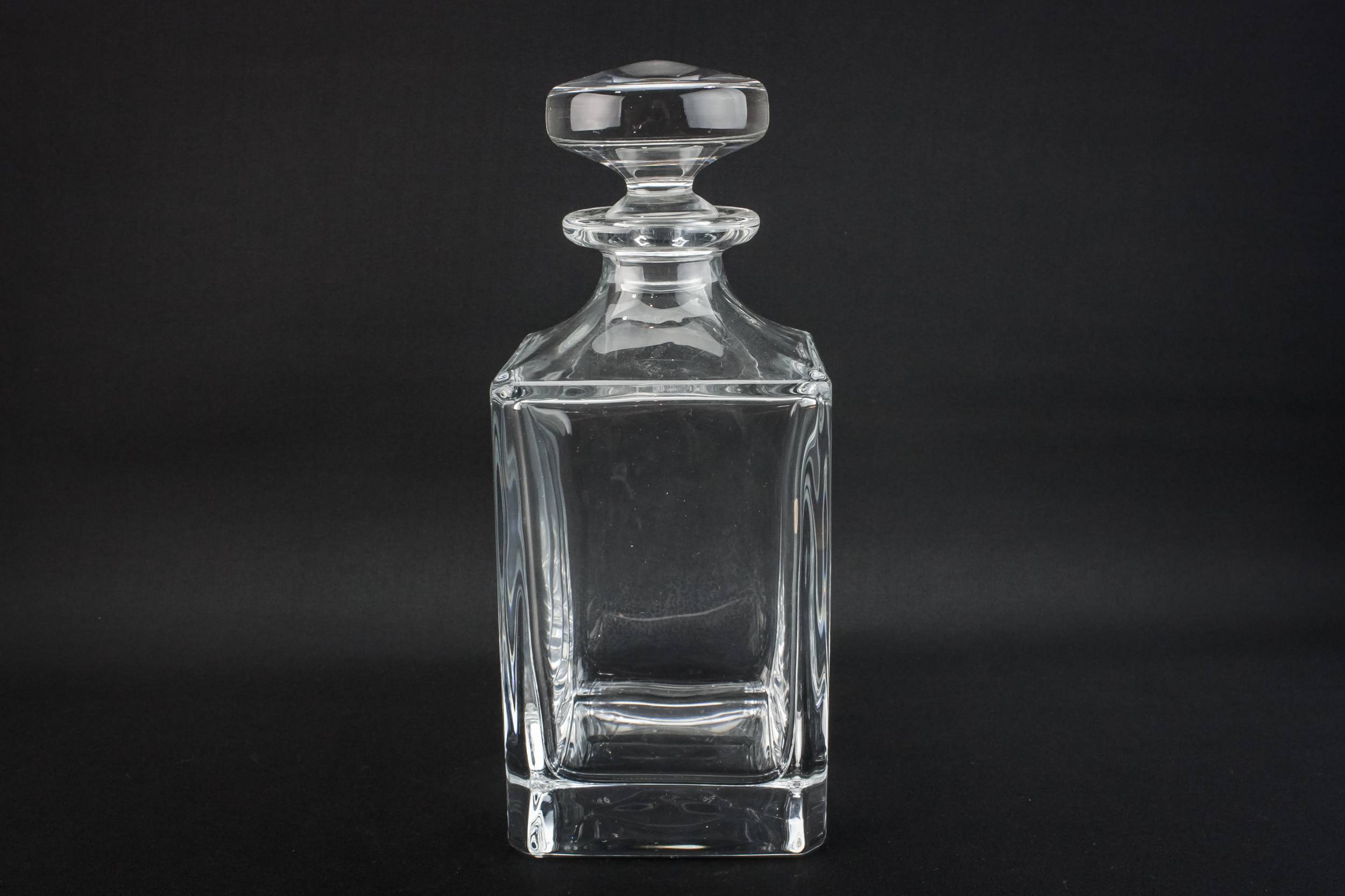 Square Modernist Whisky — Moulded glass square decanter