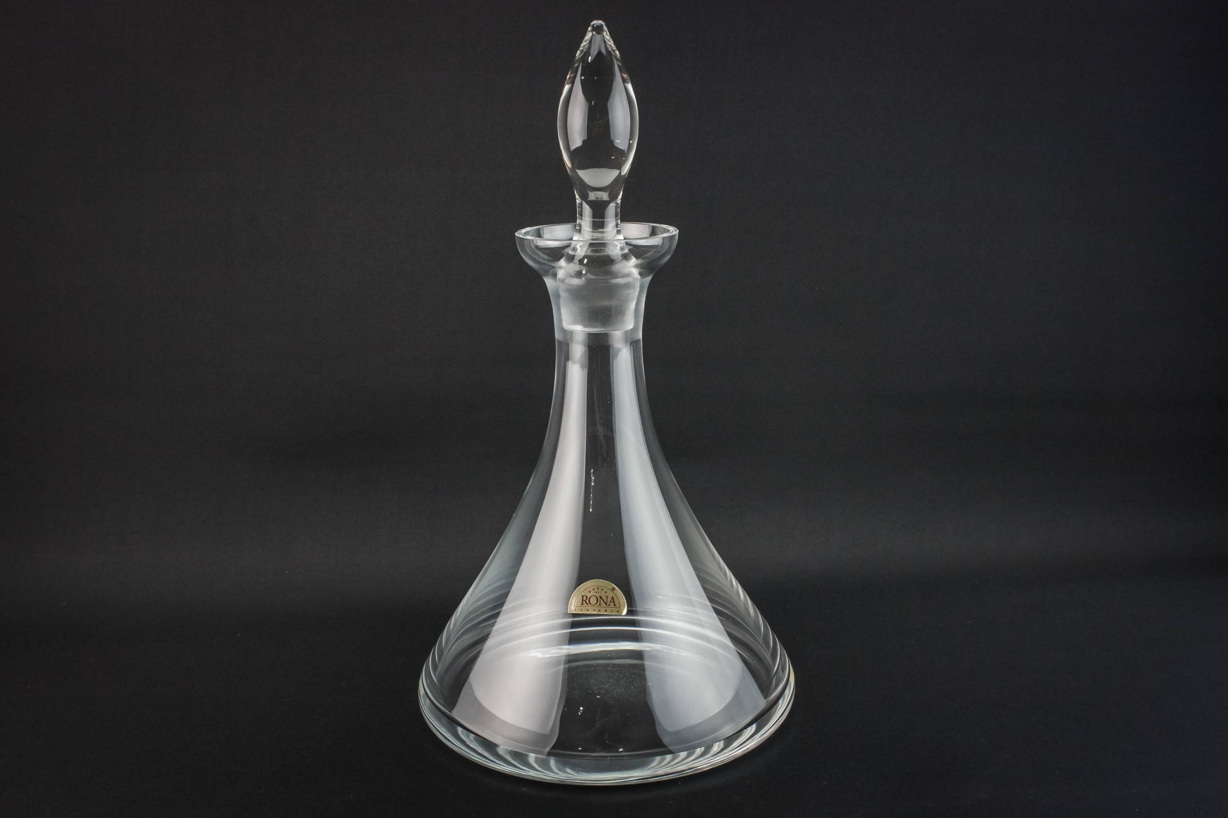 Pyramid Blown Glass — Blown glass port ship decanter