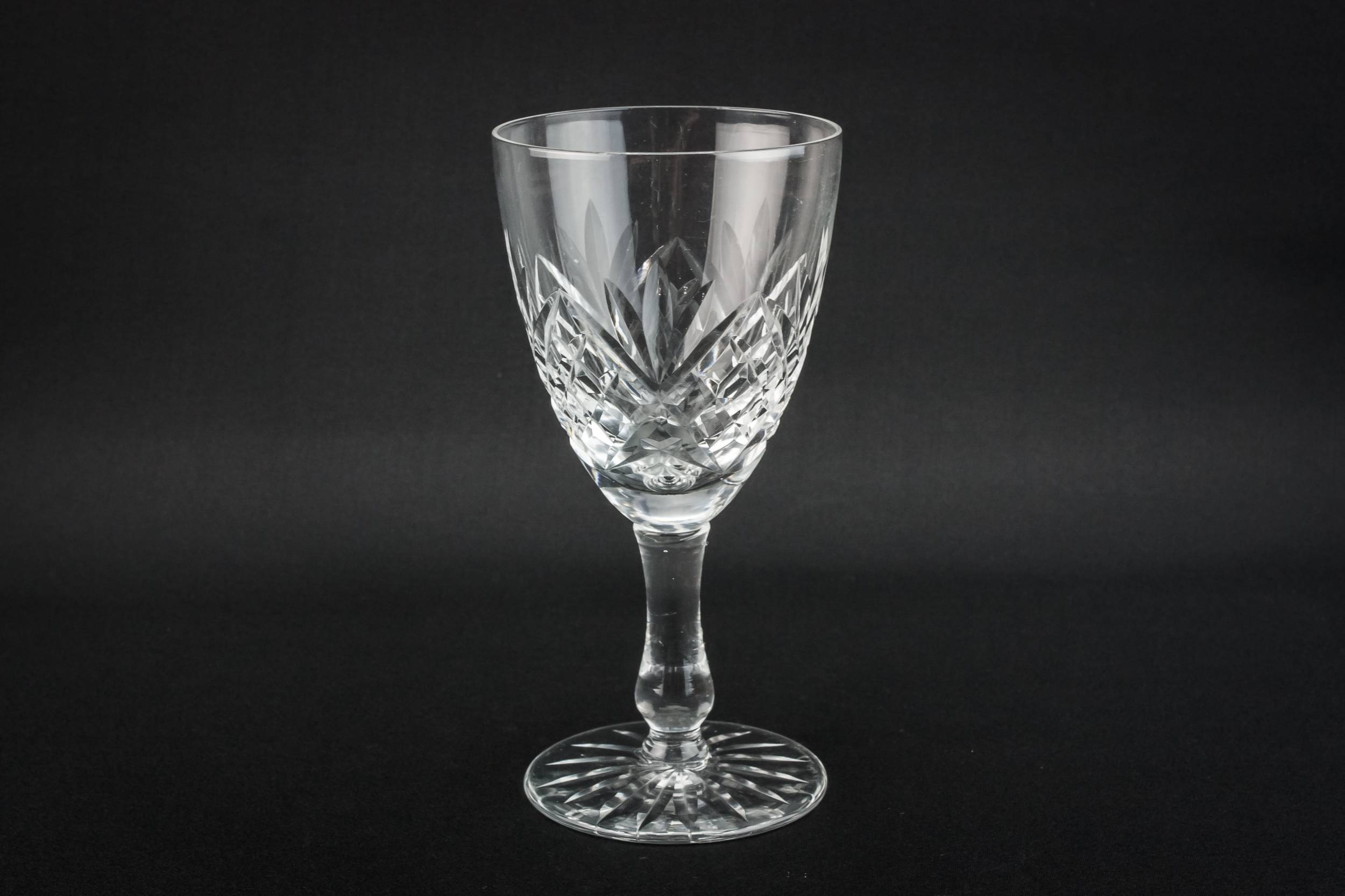 Crystal Cut Crosshatch — 6 crystal wine glasses